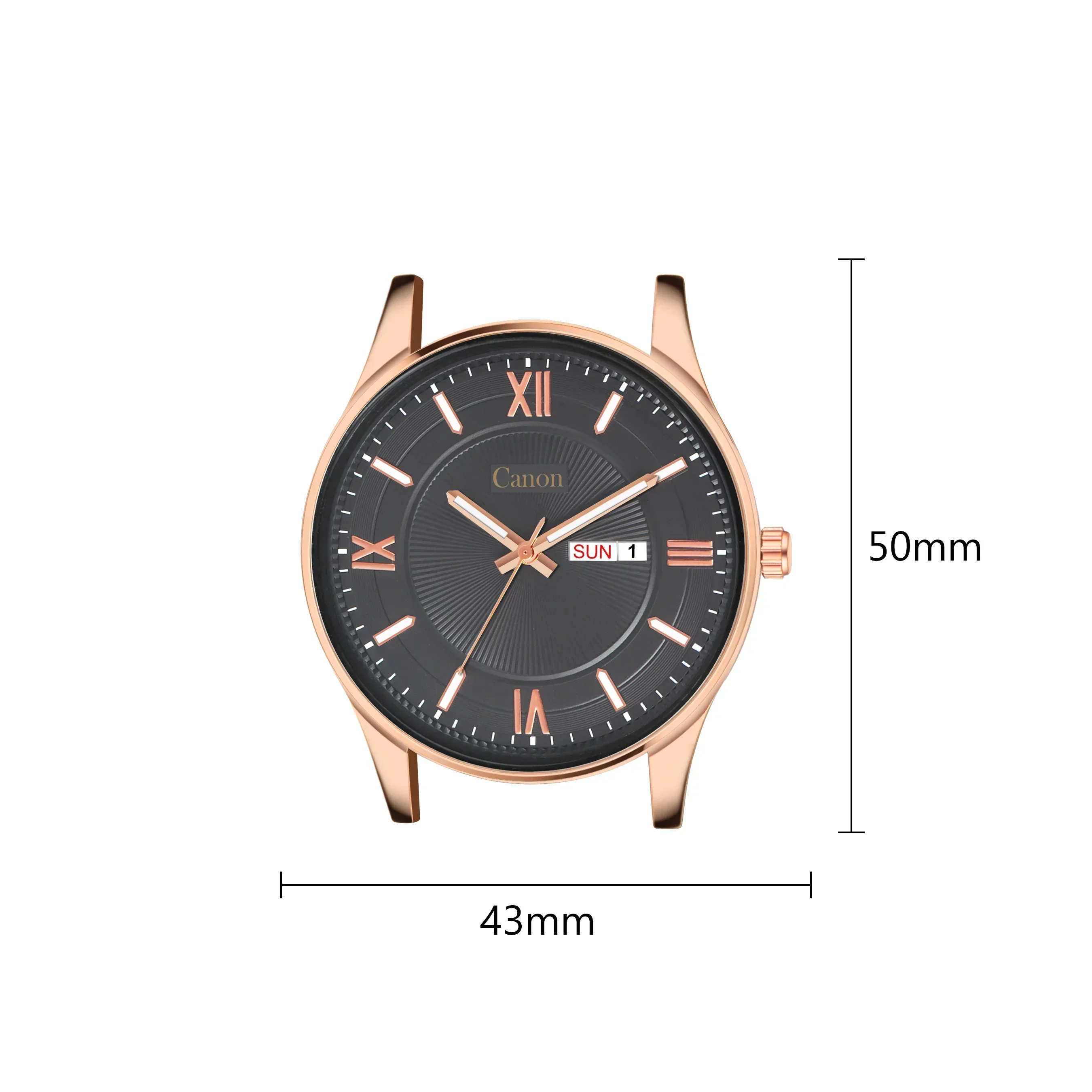Canon Quartz Classic Watch for Men - Grey & Rose Gold - Image 4