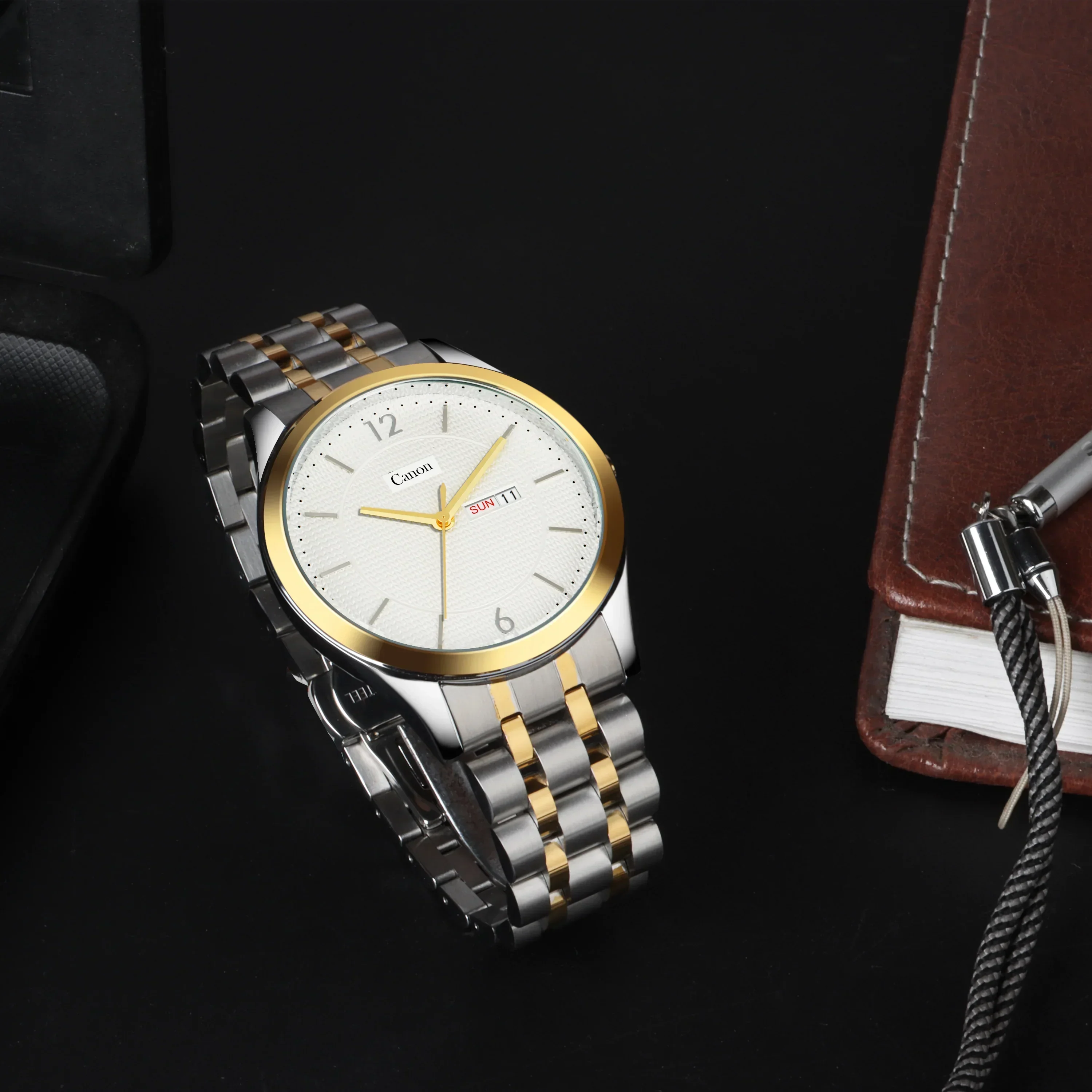Canon Quartz Golden & Silver Watch for Men CN-431 - Image 3