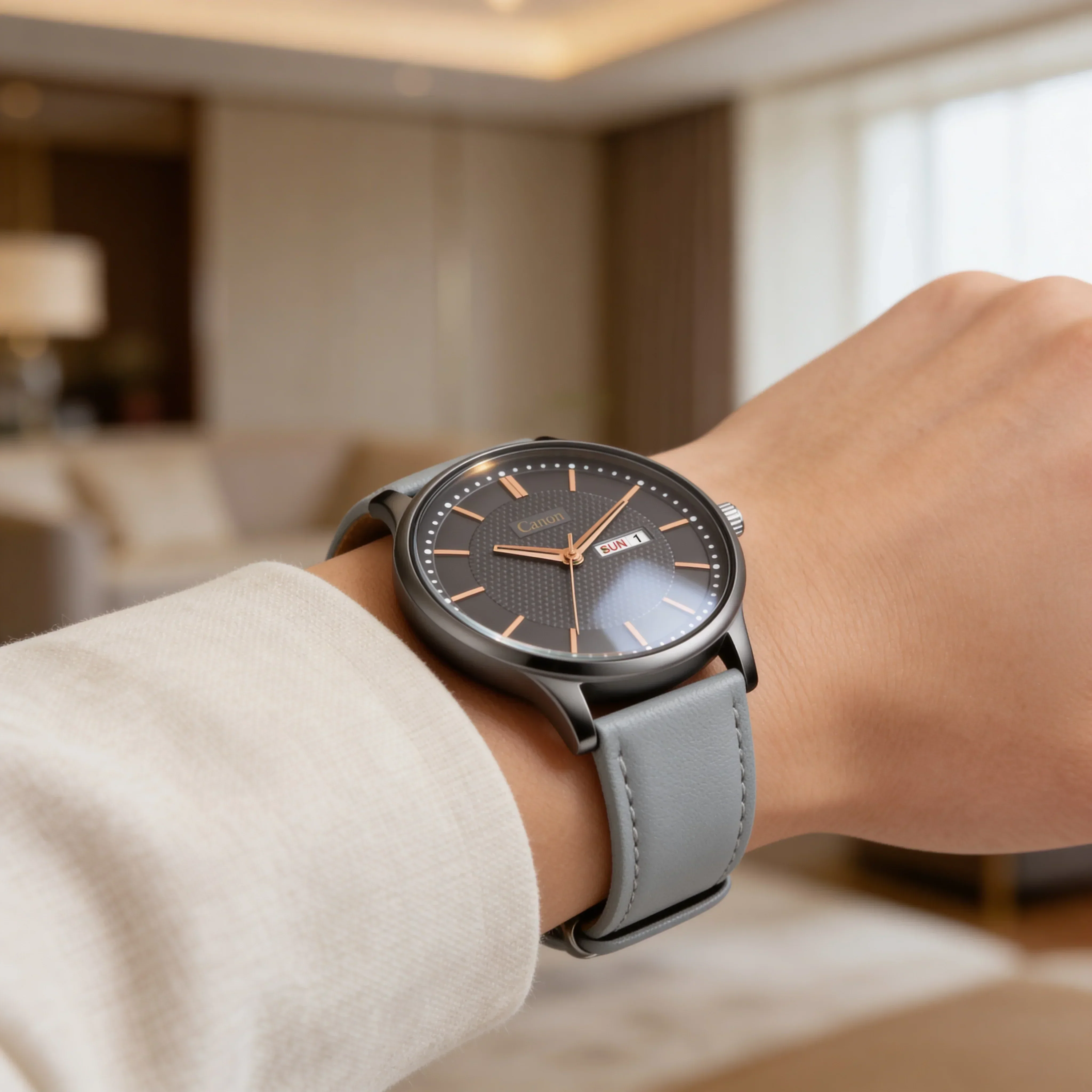 Canon Quartz Grey & Rose Gold Watch for Men CN-426 - Image 3