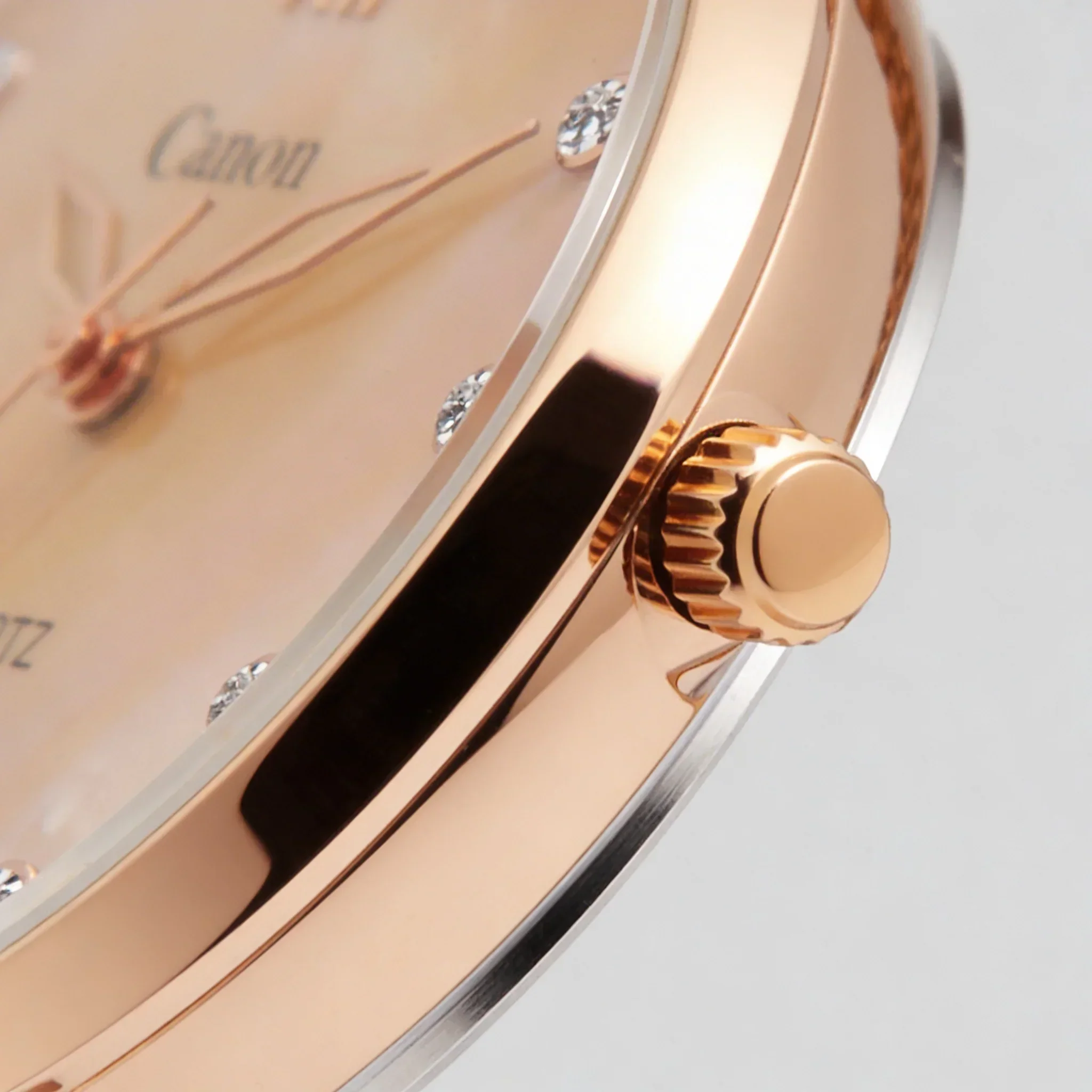 Canon Quartz Mother of Pearl Dial Watch For Women - Rose Gold - Image 3