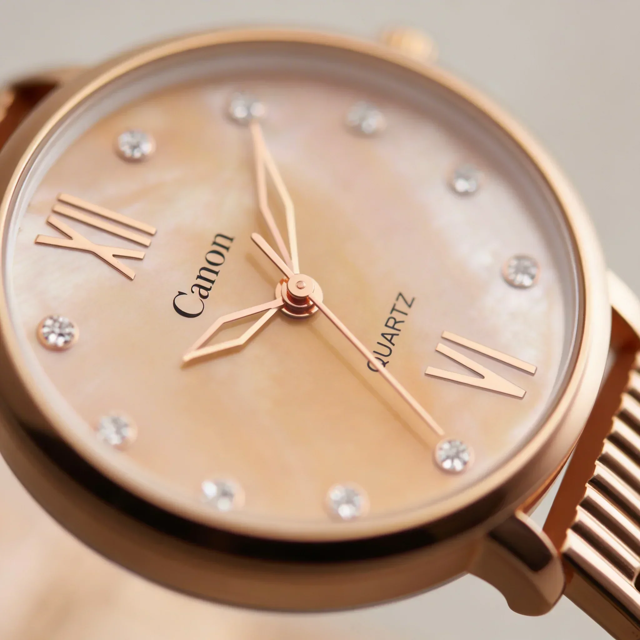 Canon Quartz Mother of Pearl Dial Watch For Women - Rose Gold - Image 4
