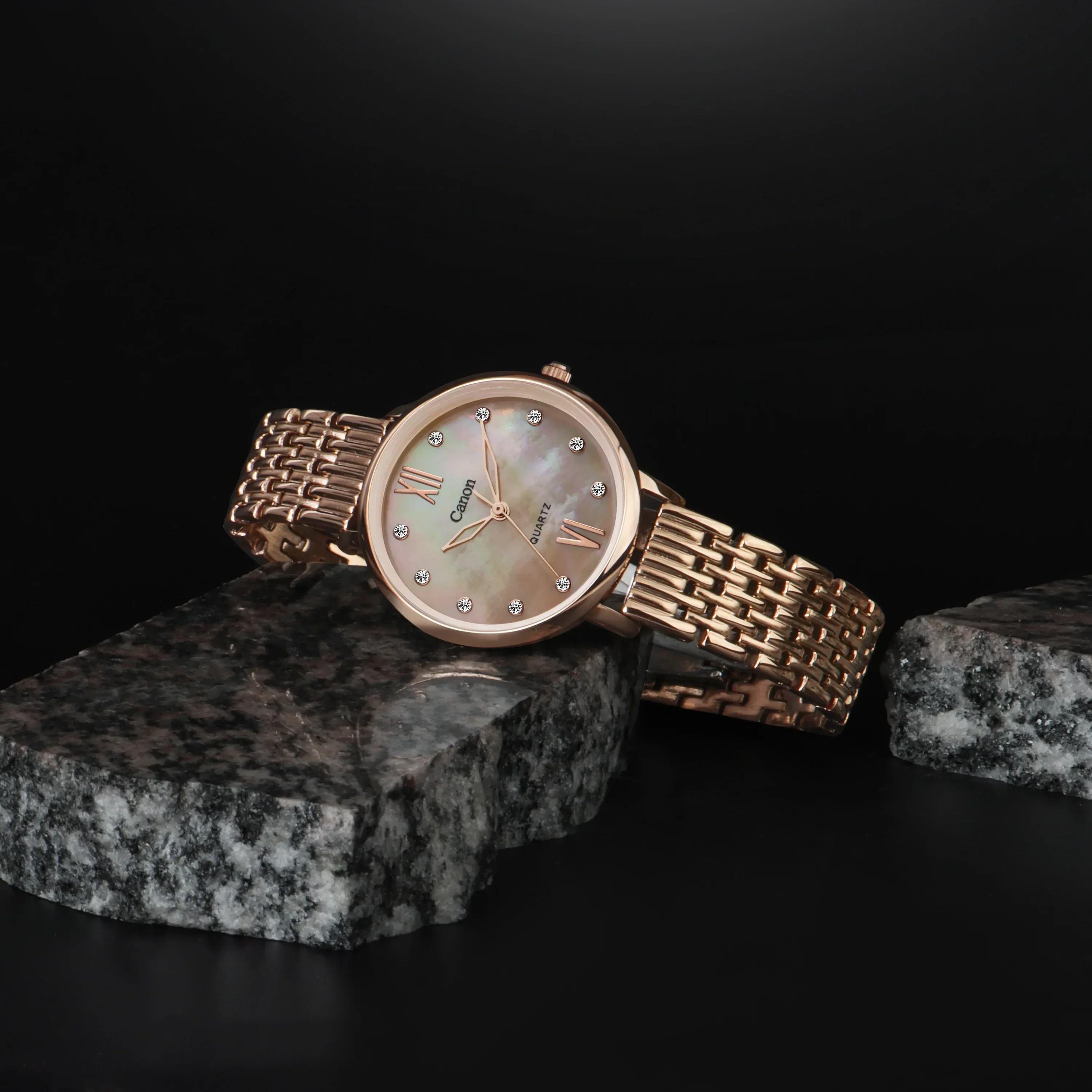 Canon Quartz Mother of Pearl Dial Watch For Women - Rose Gold - Image 8