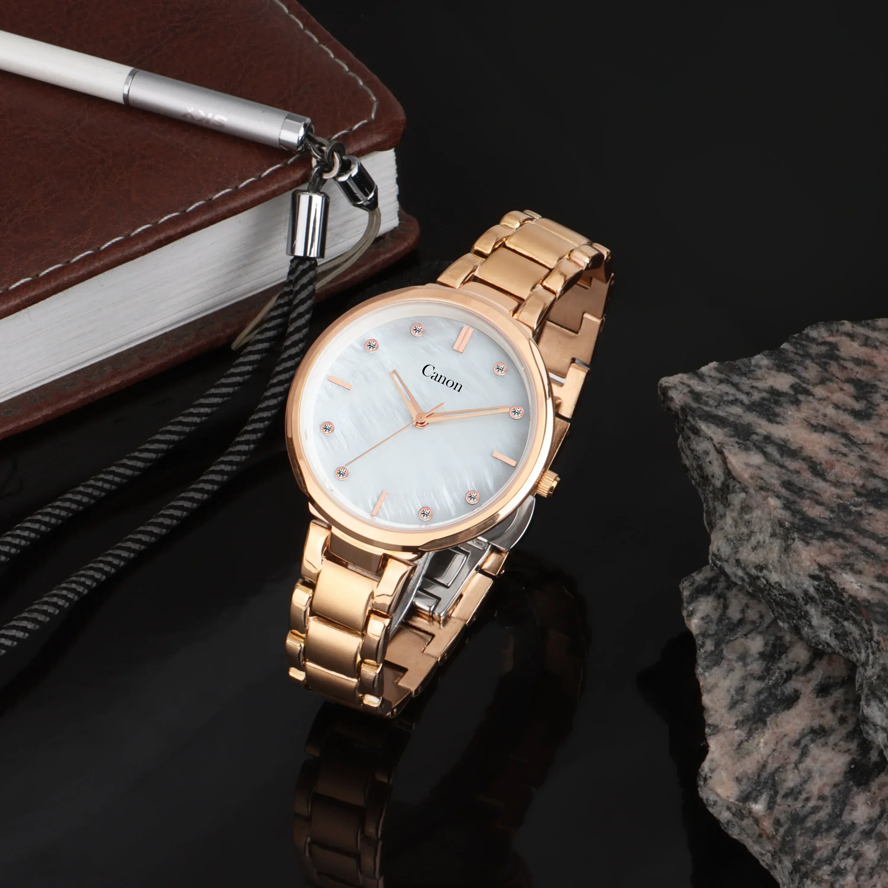 Canon Quartz Mother of Pearl Watch For Her - Pearl White - Image 10