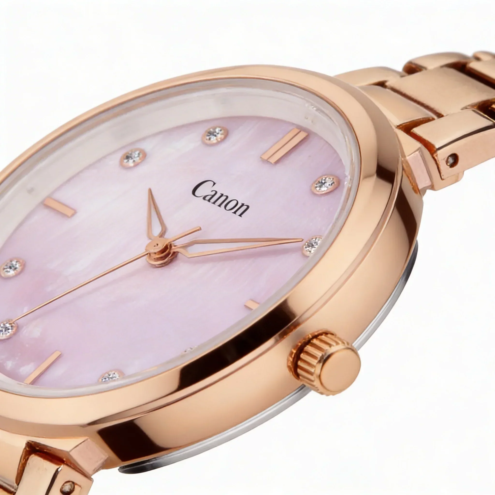 Canon Quartz Mother of Pearl Watch For Her - Baby Pink - Image 3