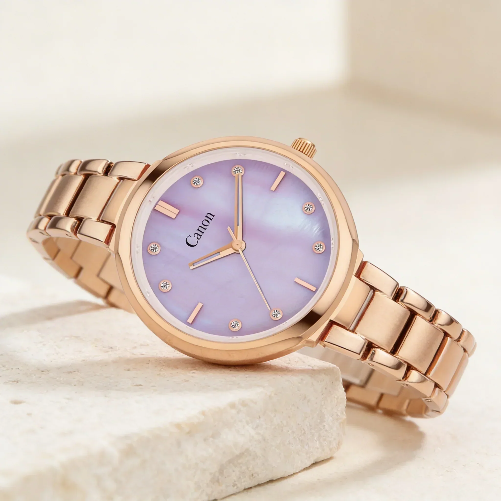 Canon Quartz Mother of Pearl Watch For Her - Lavender - Image 4