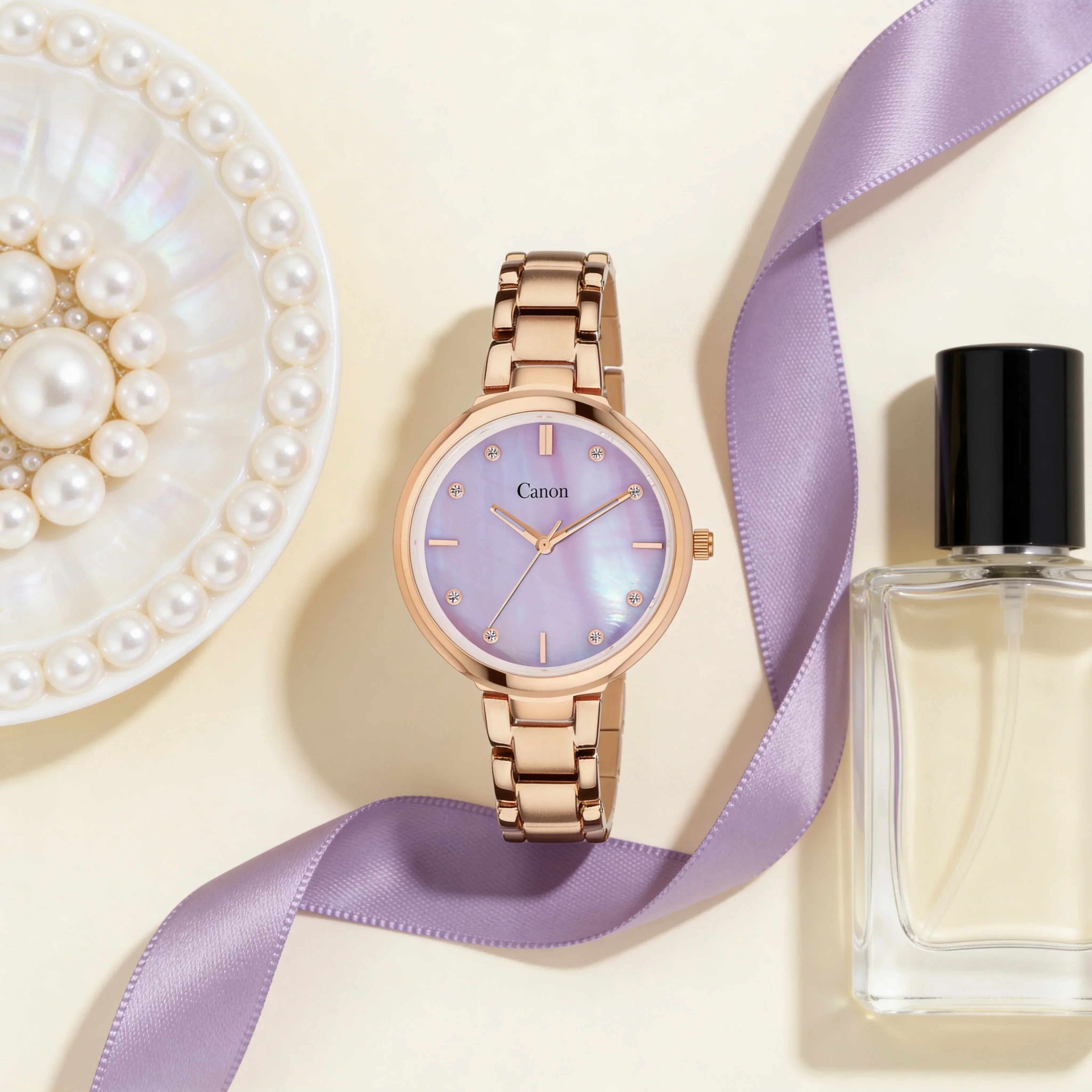 Canon Quartz Mother of Pearl Watch For Her - Lavender - Image 6