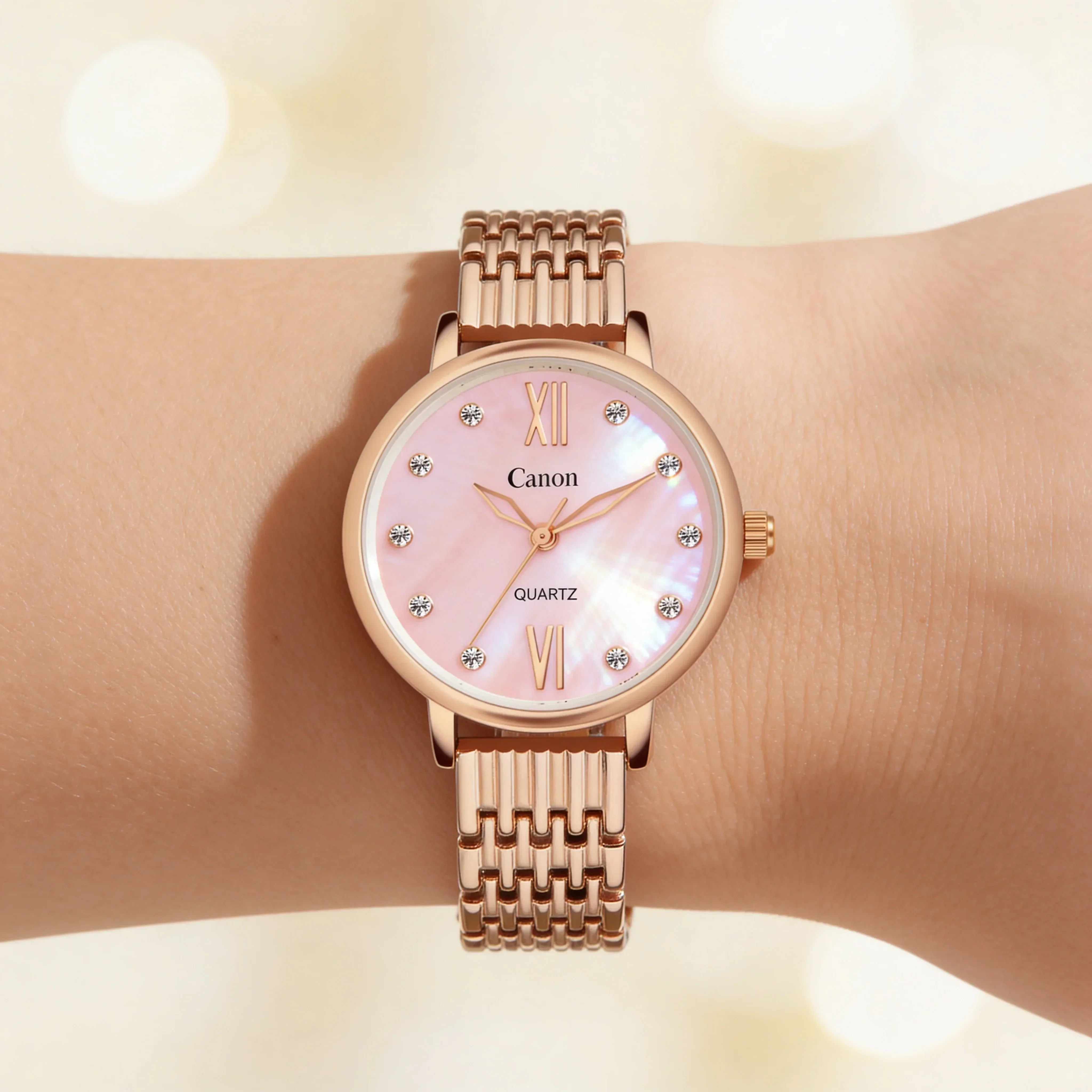 Canon Quartz Mother of Pearl Watch For Women - Pink - Image 4