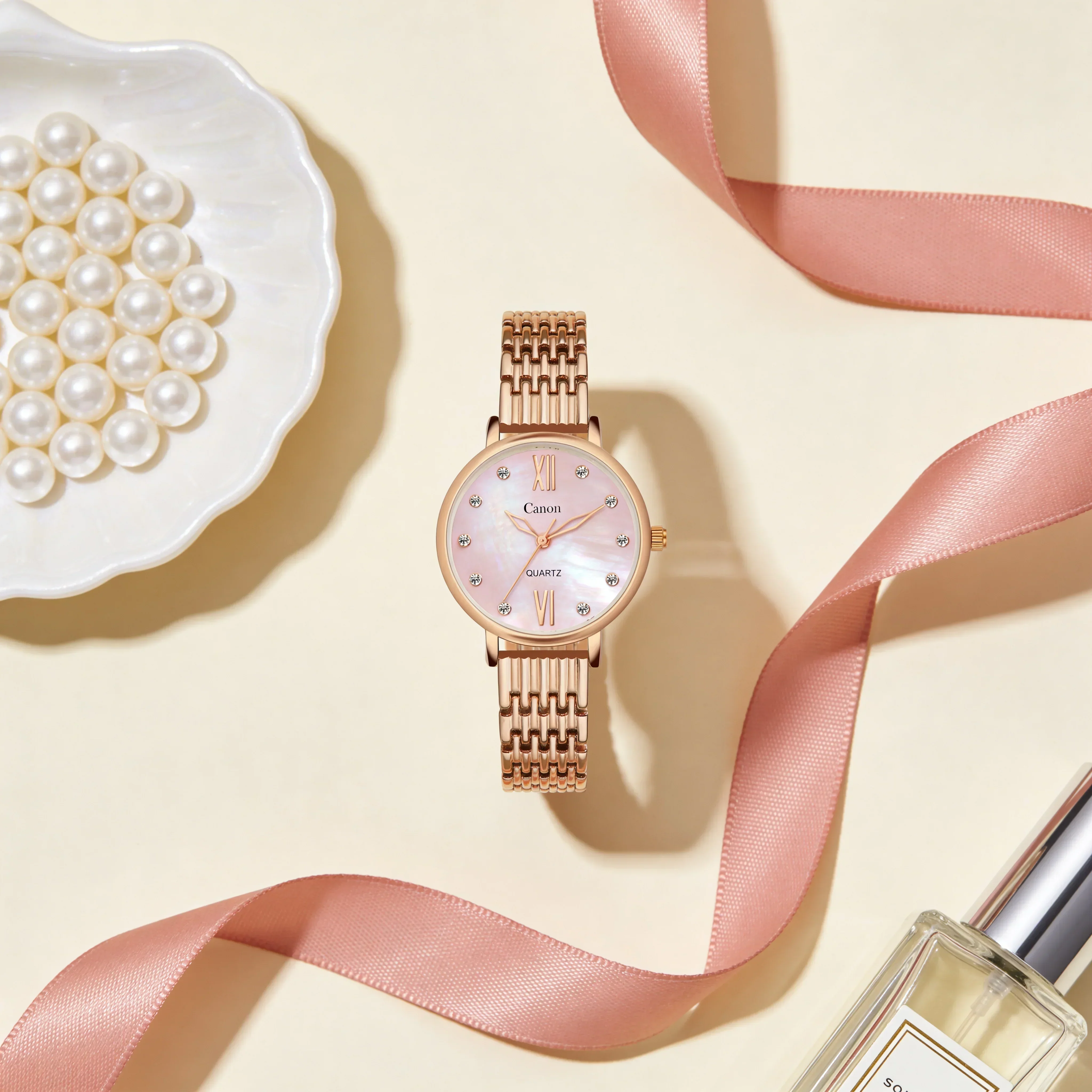 Canon Quartz Mother of Pearl Watch For Women - Pink - Image 5
