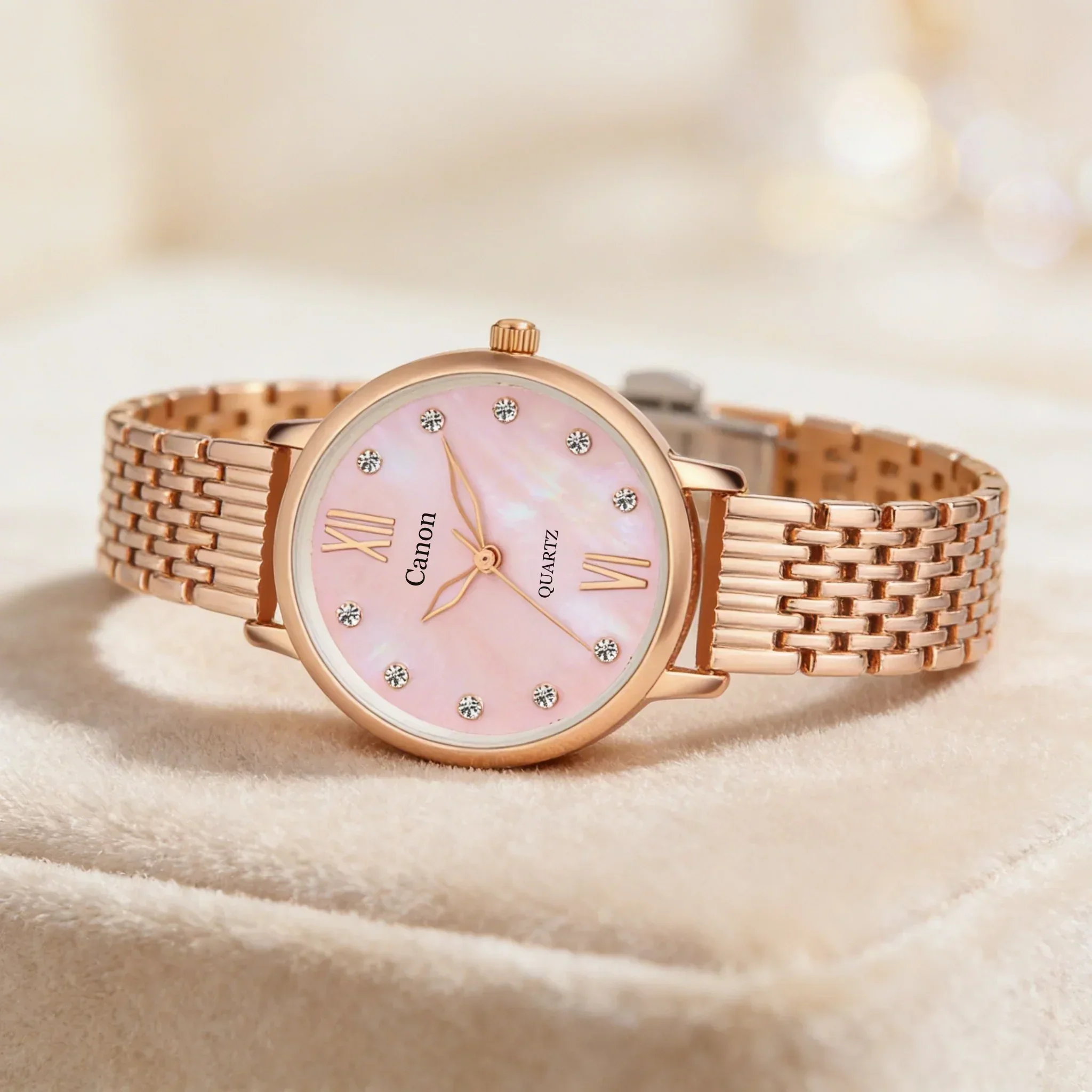 Canon Quartz Mother of Pearl Watch For Women - Pink - Image 6