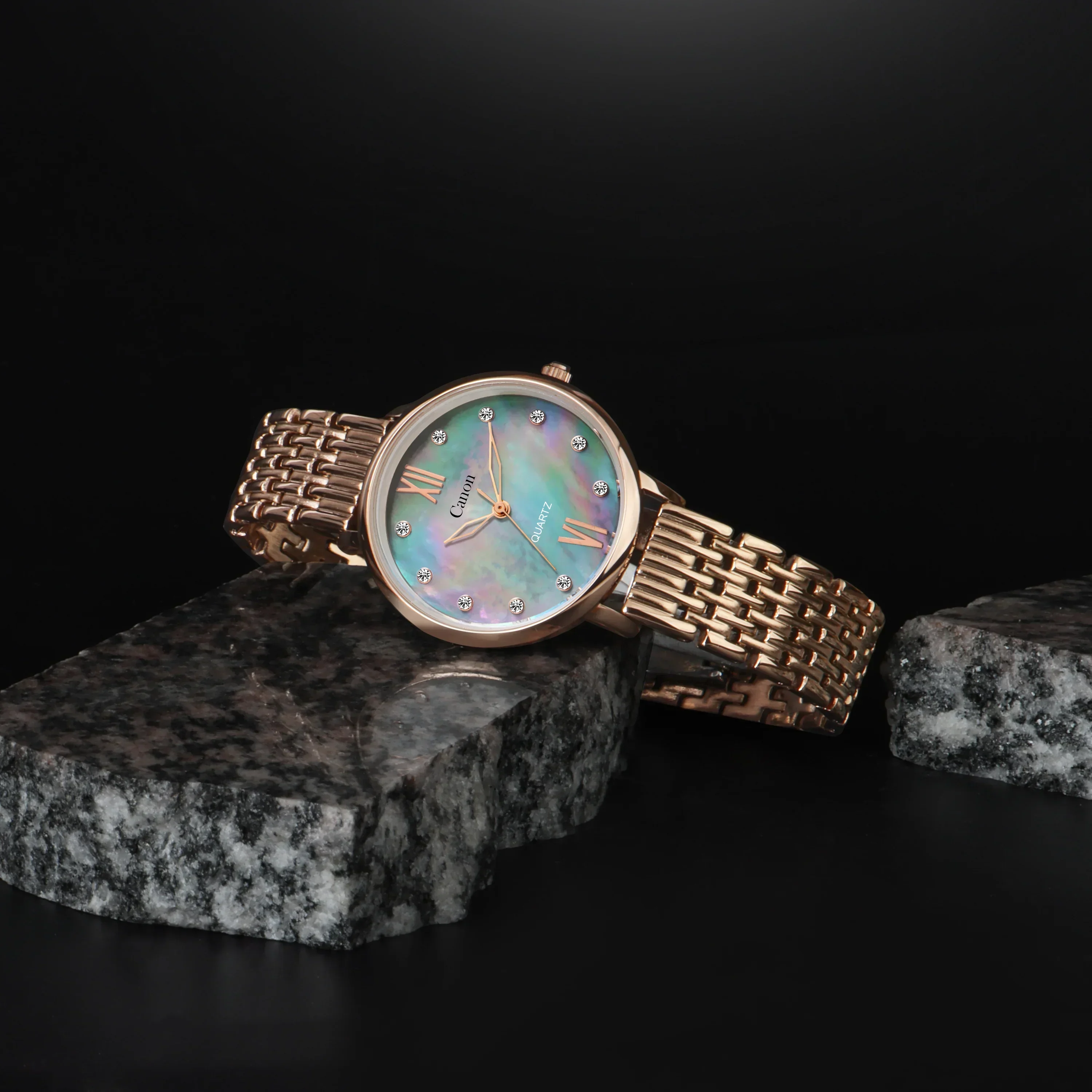 Canon Quartz Mother of Pearl Watch For Women - Pink & Blue CN-410 - Image 5