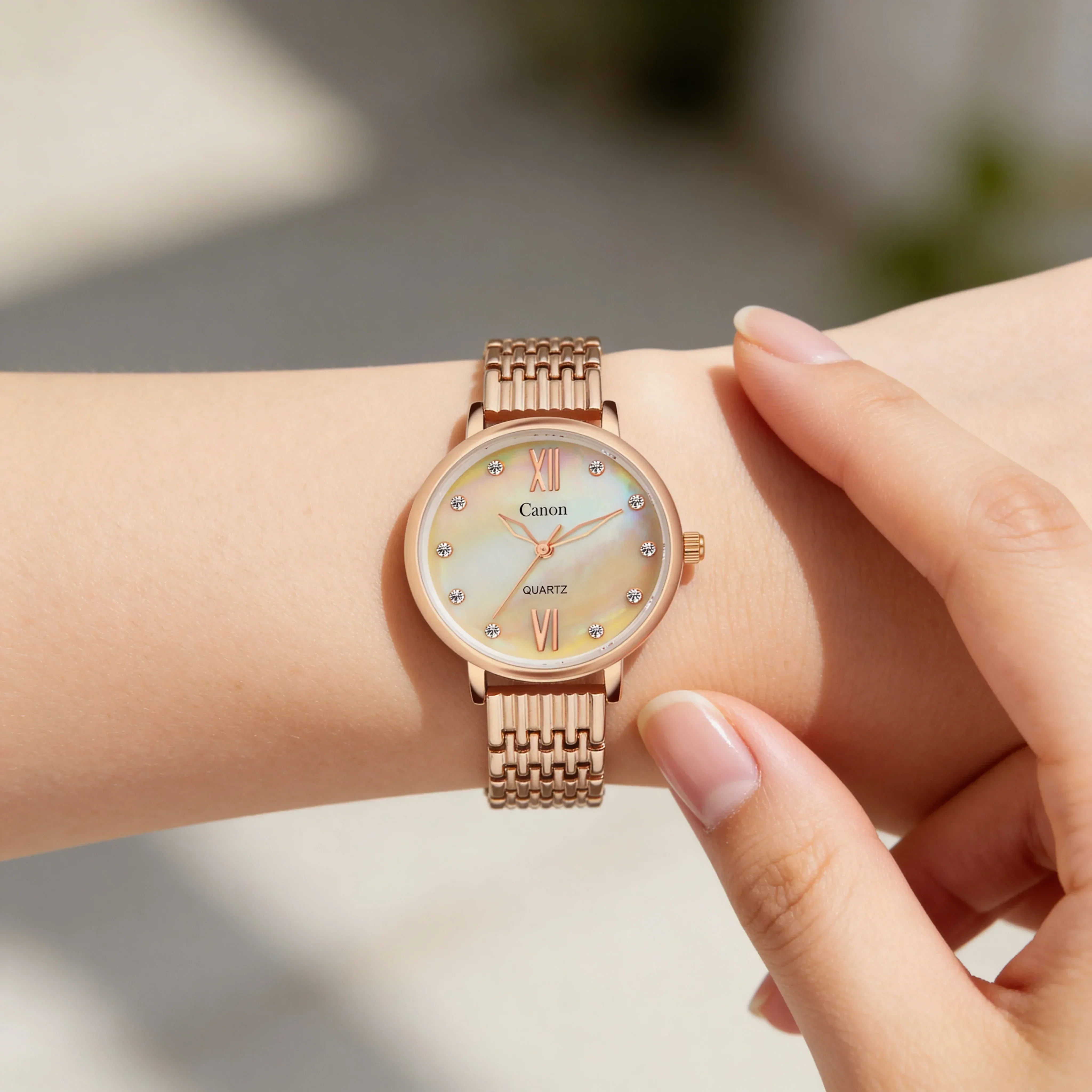 Canon Quartz Mother of Pearl Watch For Women - Sunset Shade - Image 3