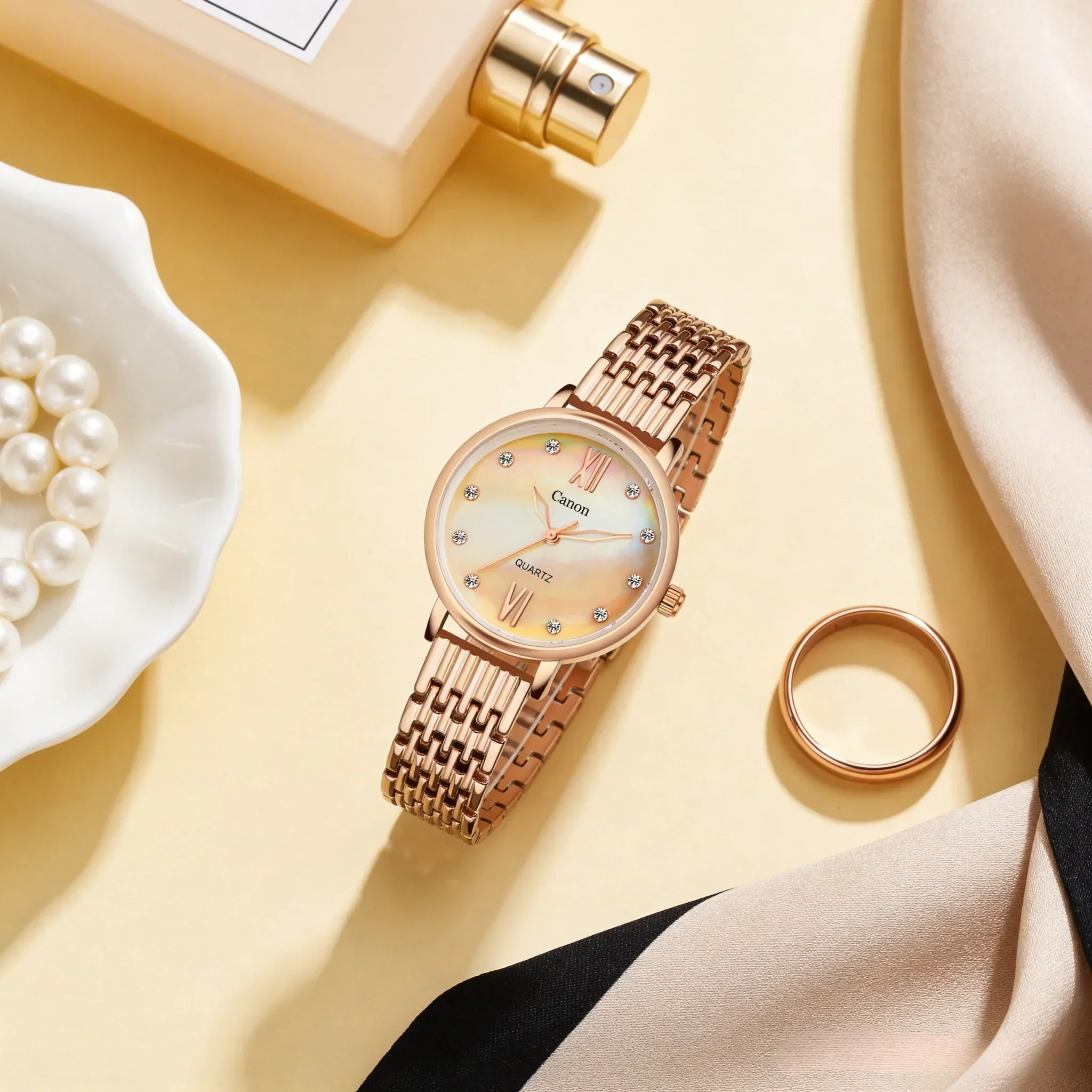 Canon Quartz Mother of Pearl Watch For Women - Sunset Shade - Image 4