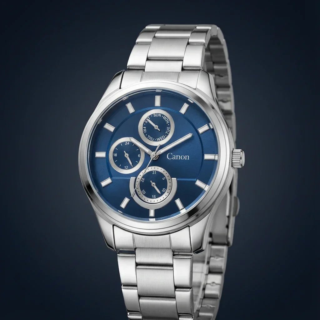 Dominion Series Silver & Navy Blue Multi Function Watch - 473 - Image 4