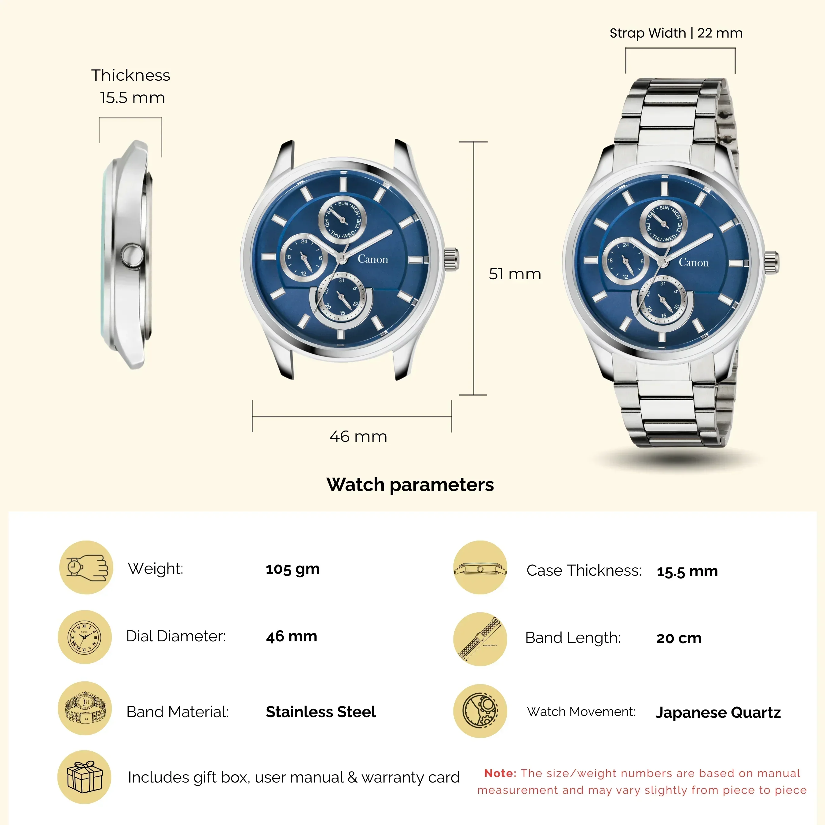 Dominion Series Silver & Navy Blue Multi Function Watch - 473 - Image 8