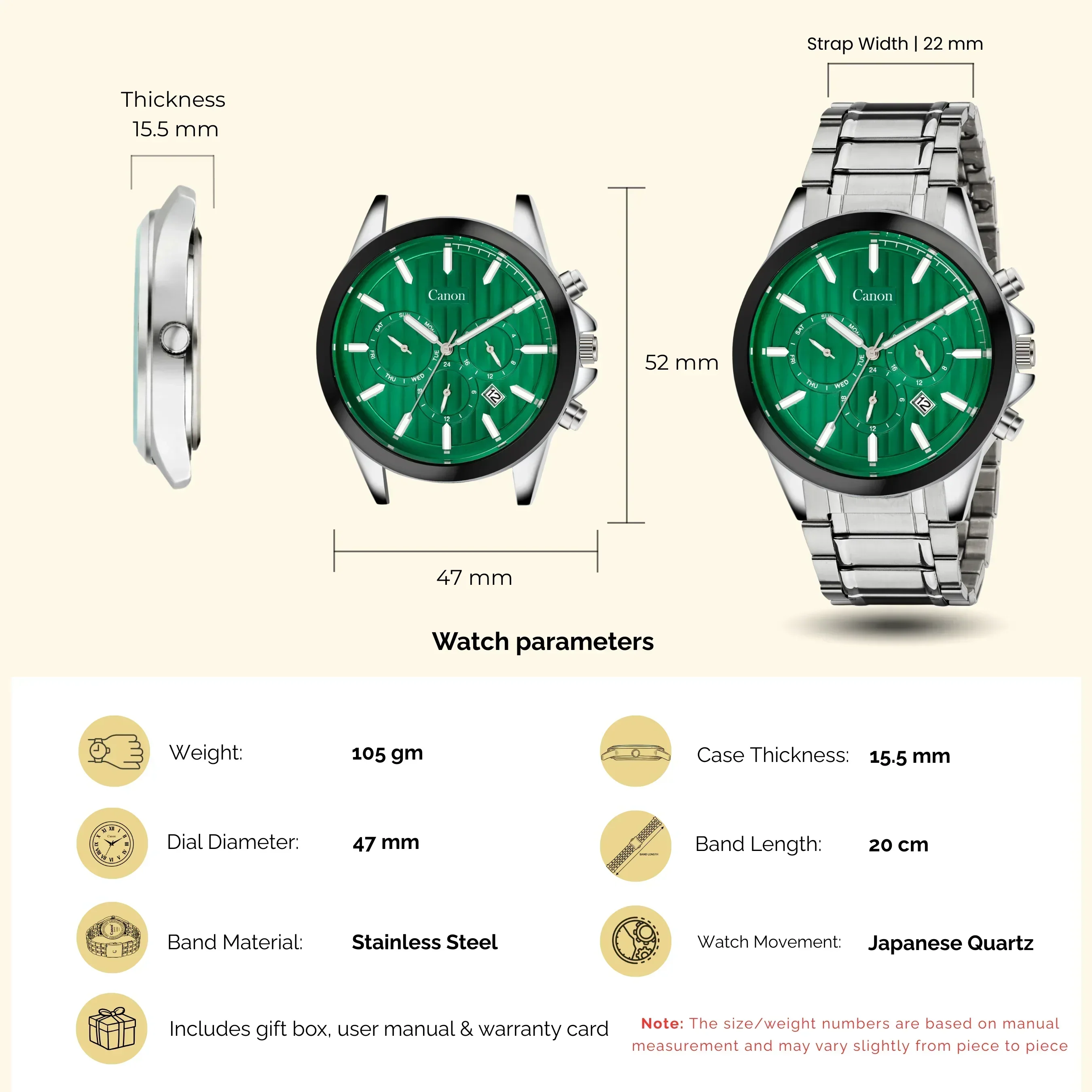 Dominion Series Silver & Emerald Green Dial Multi-function Watch - 479 - Image 10