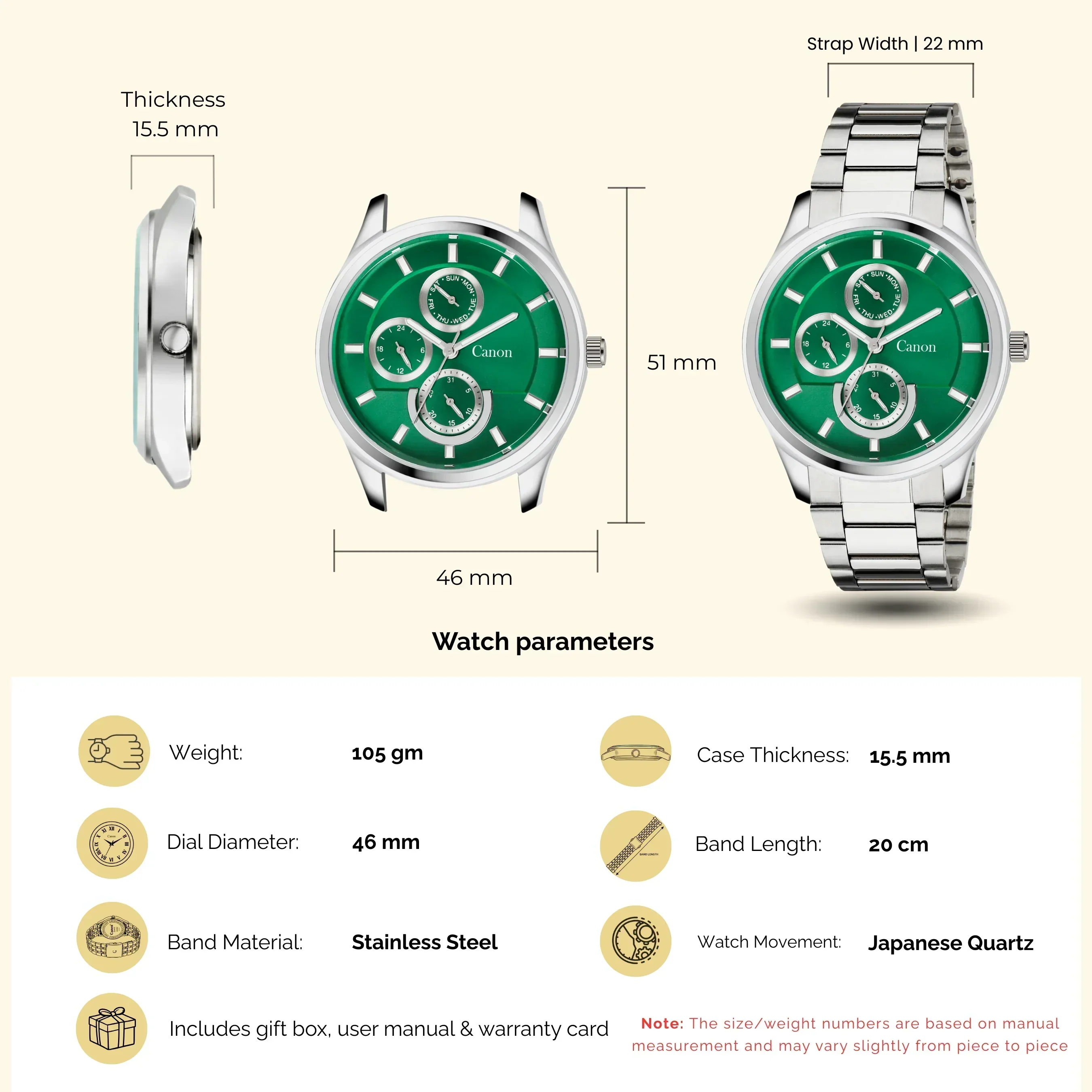 Dominion Series Silver & Emerald Green Multi-Function Watch - 474 - Image 6