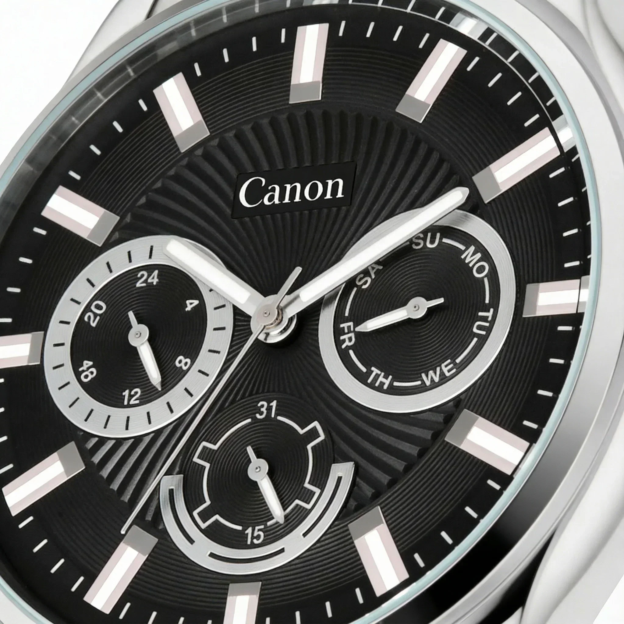 Dominion Series  Black Wave Dial Multi-Function Watch - 468 - Image 4