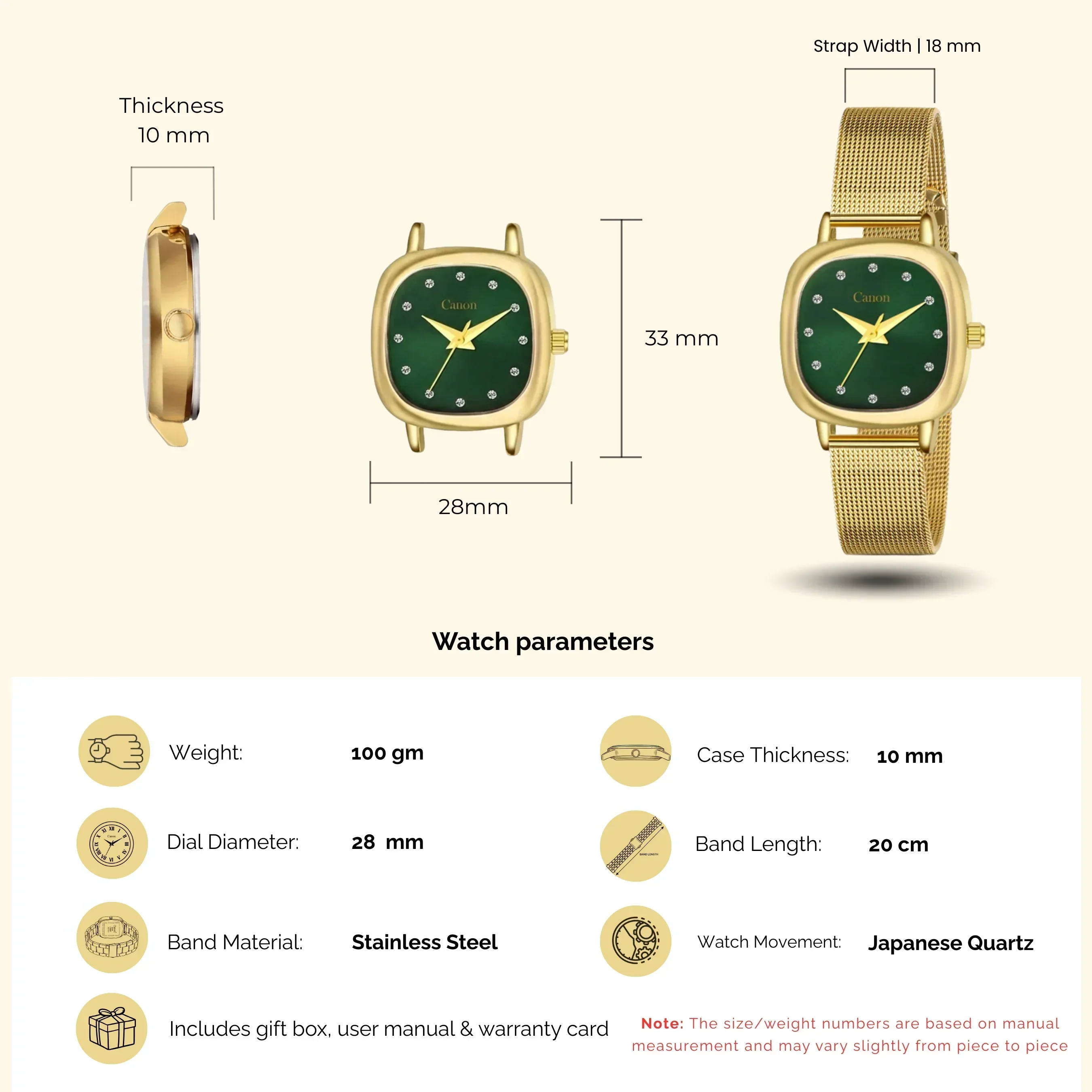 Classic Golden Vintage Watch For Women 452 - Image 8