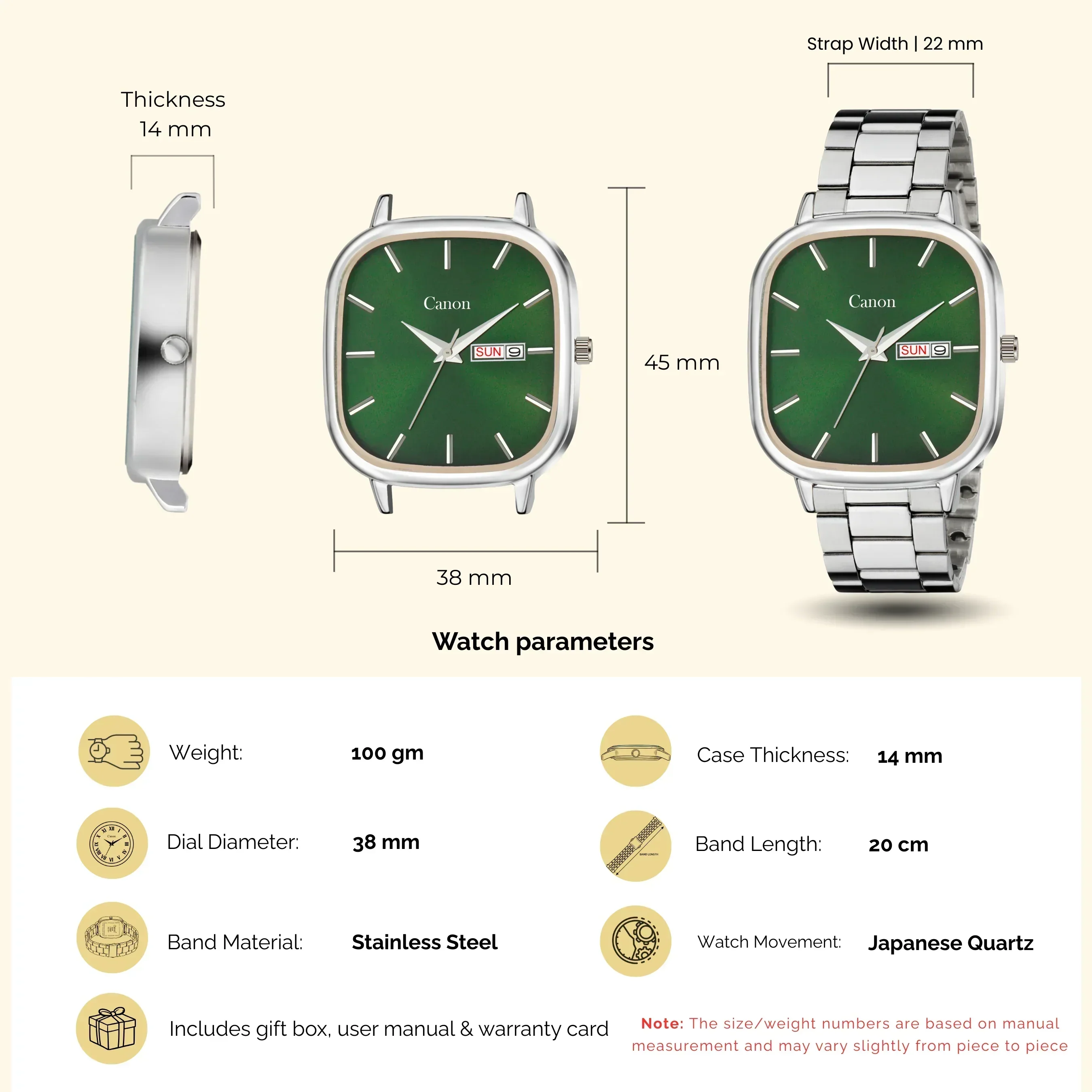 Lucid Royal Green Soft-Square Watch for Men - 459 - Image 10