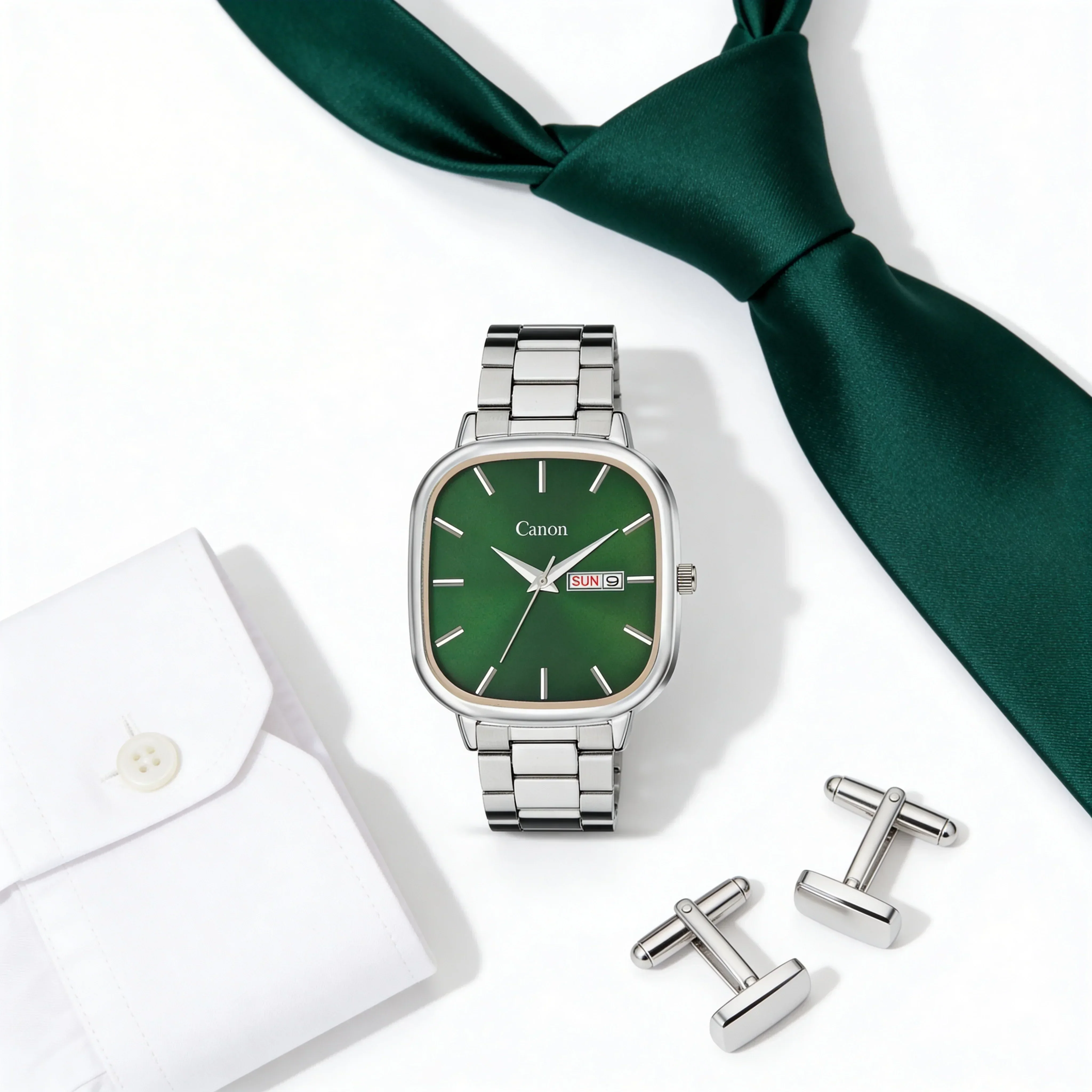 Lucid Royal Green Soft-Square Watch for Men - 459 - Image 3