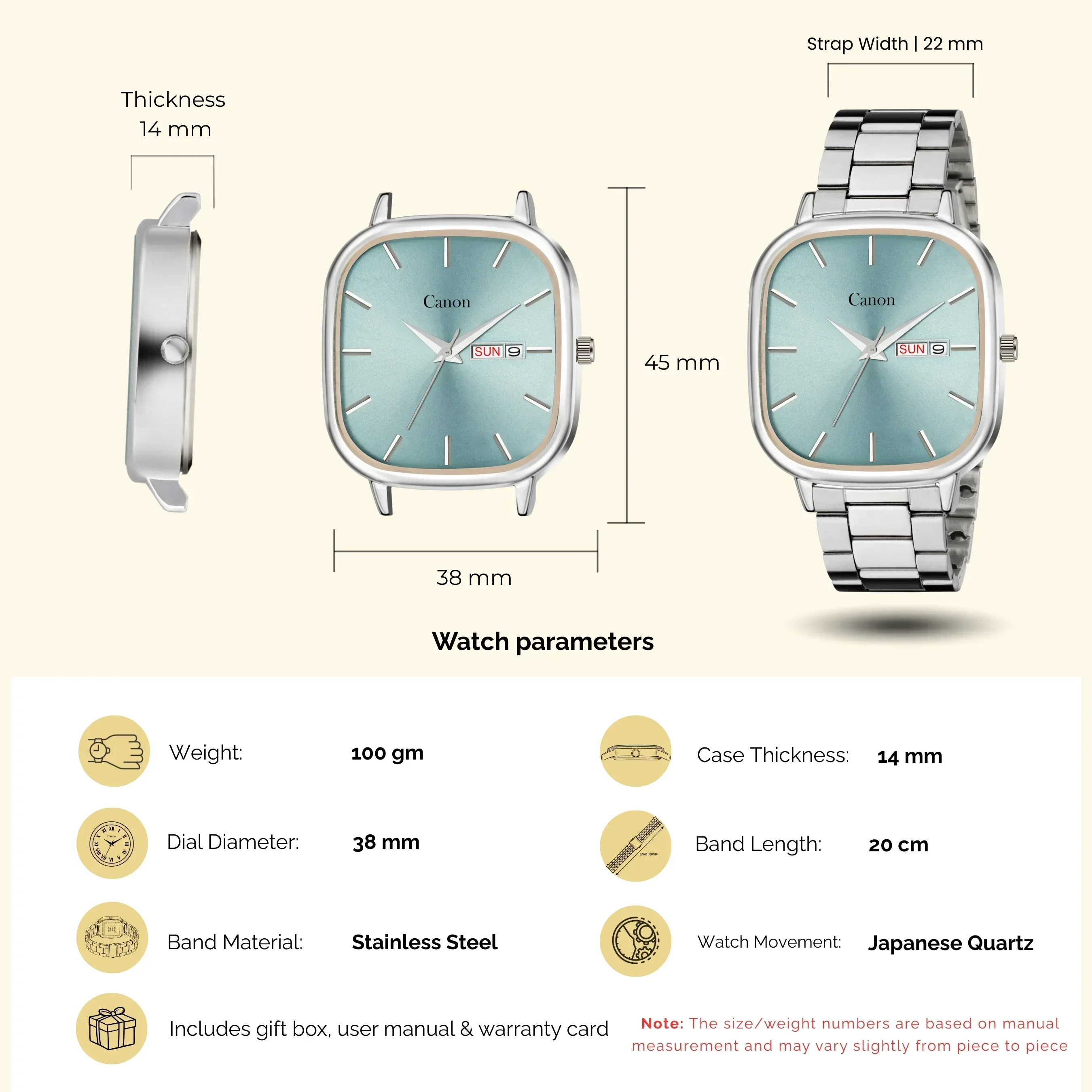 Lucid Ice Blue Soft-Square Watch for Men - 458 - Image 11