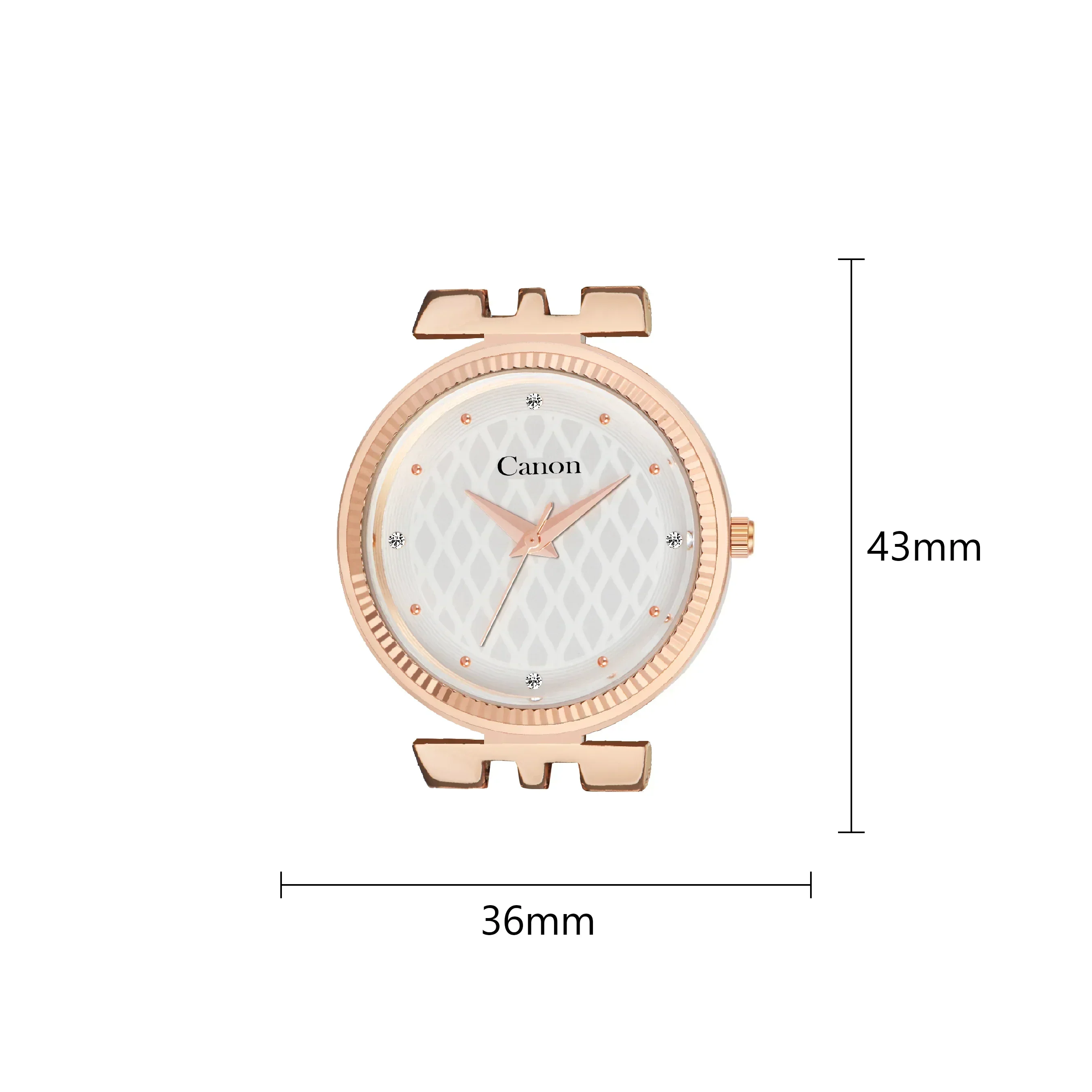 Aureolis Rose Gold Quilted Dial Women’s Canon Quartz Watch 487 - Image 10