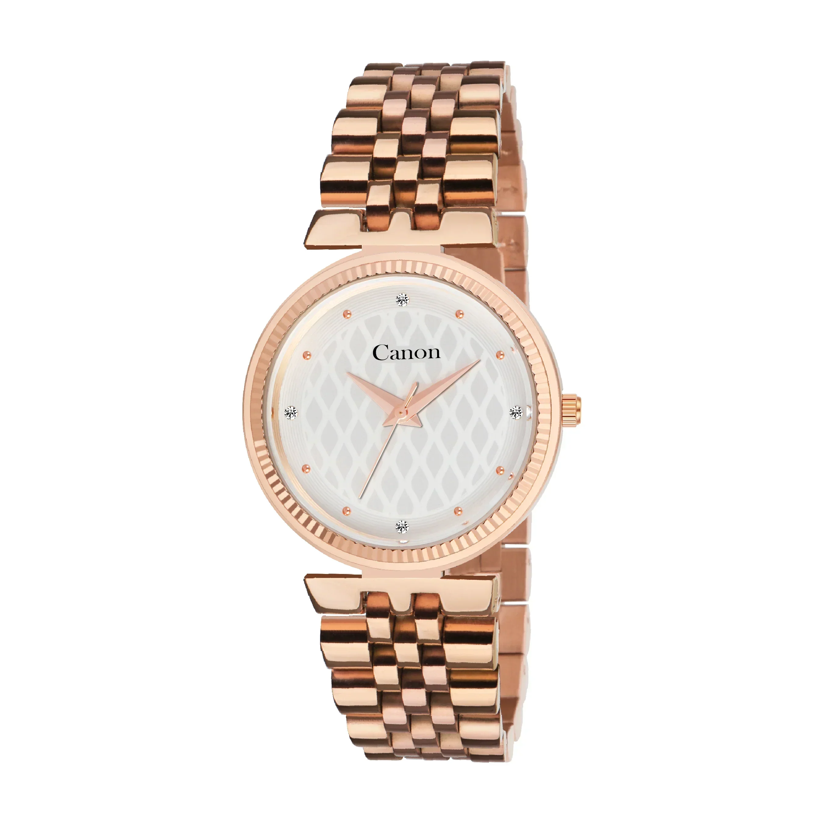 Aureolis Rose Gold Quilted Dial Women’s Canon Quartz Watch 487 - Image 9