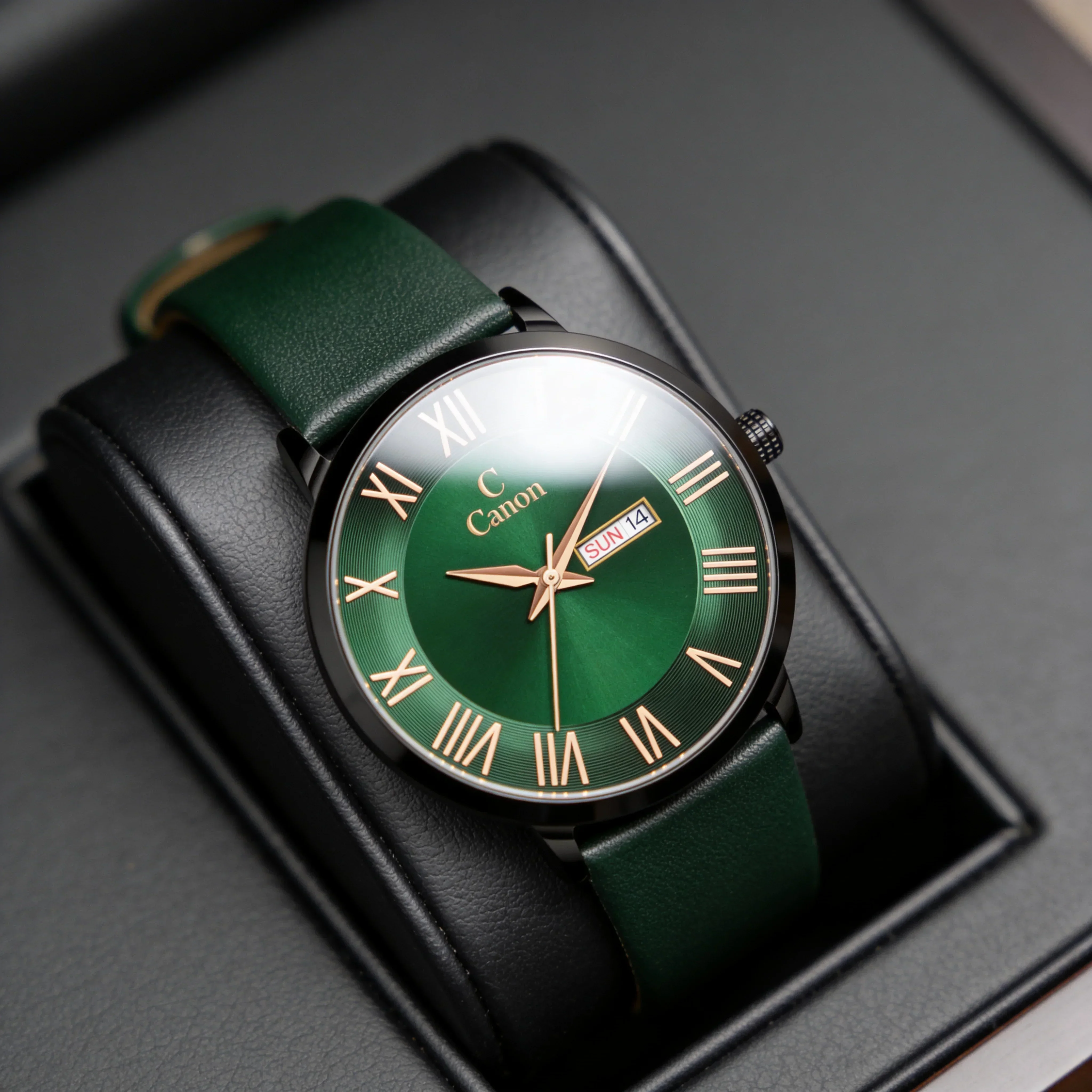 Green & Black Roman Numerals Watch 330 - Image 4