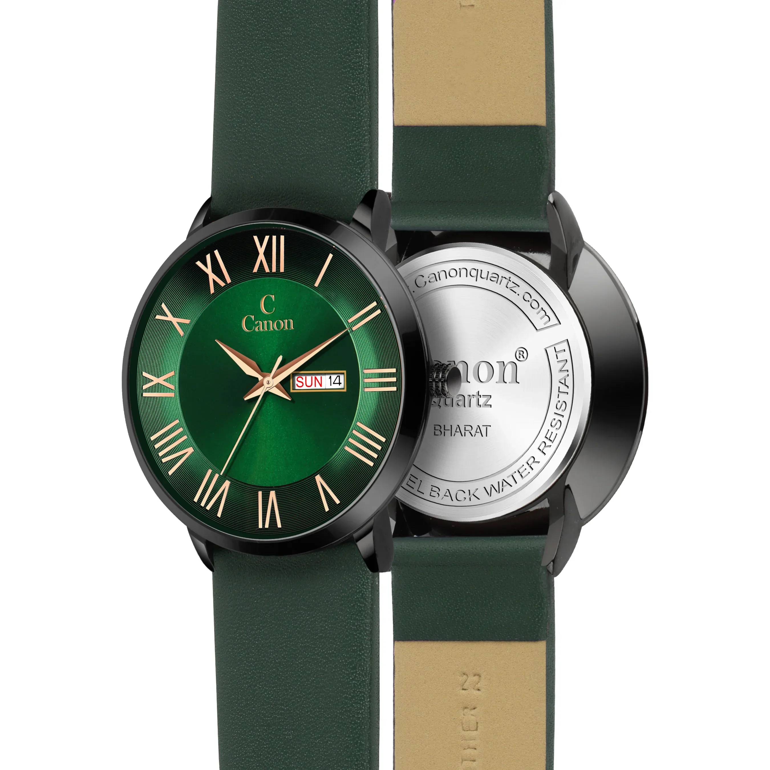 Green & Black Roman Numerals Watch 330 - Image 6