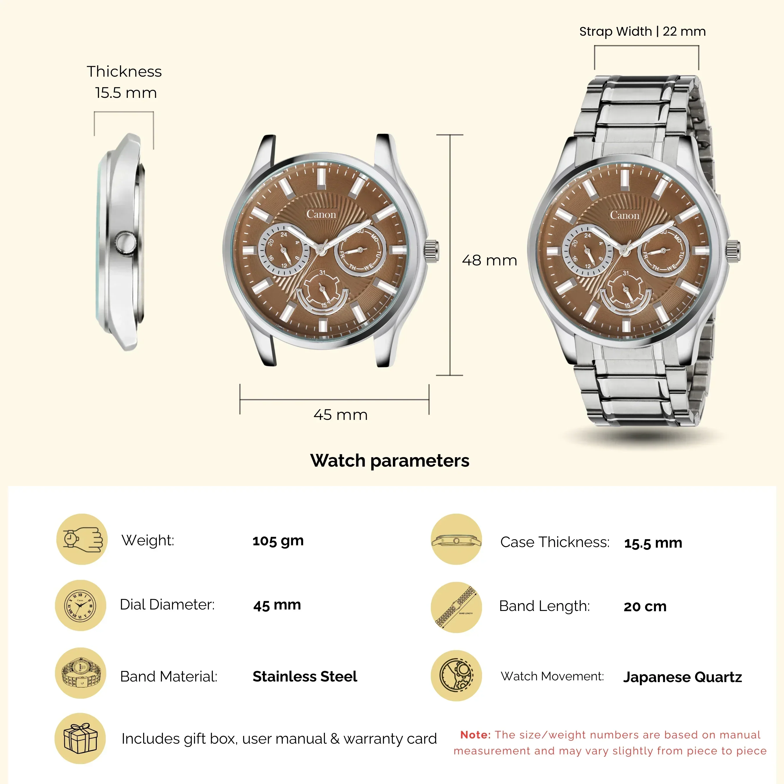Dominion Series Brown Wave Dial Multi-Function Watch - 470 - Image 6