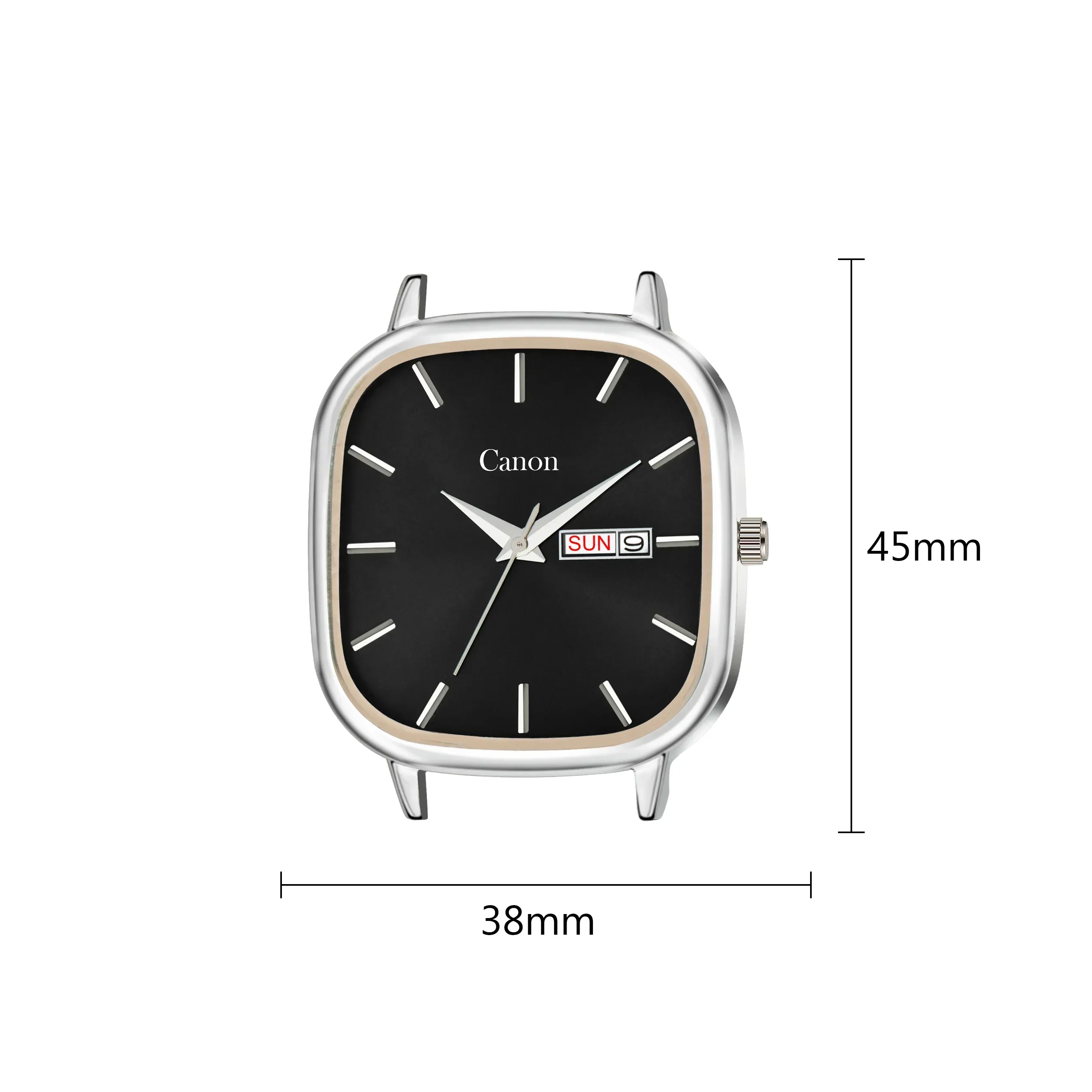 Lucid Black Dial Soft-Square Watch for Men - 461 - Image 7