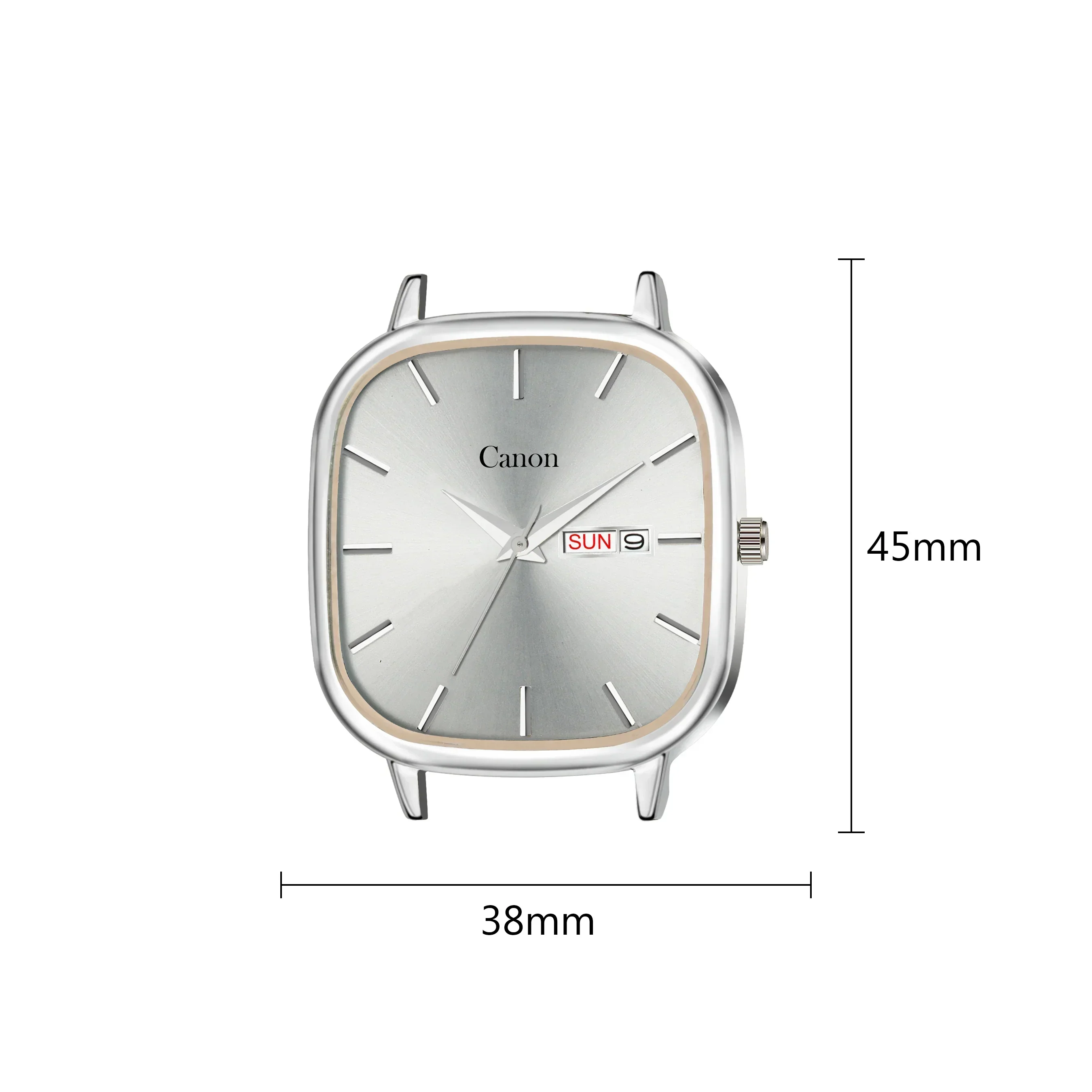 Lucid Silver Sunburst Soft-Square Watch for Men - 460 - Image 6
