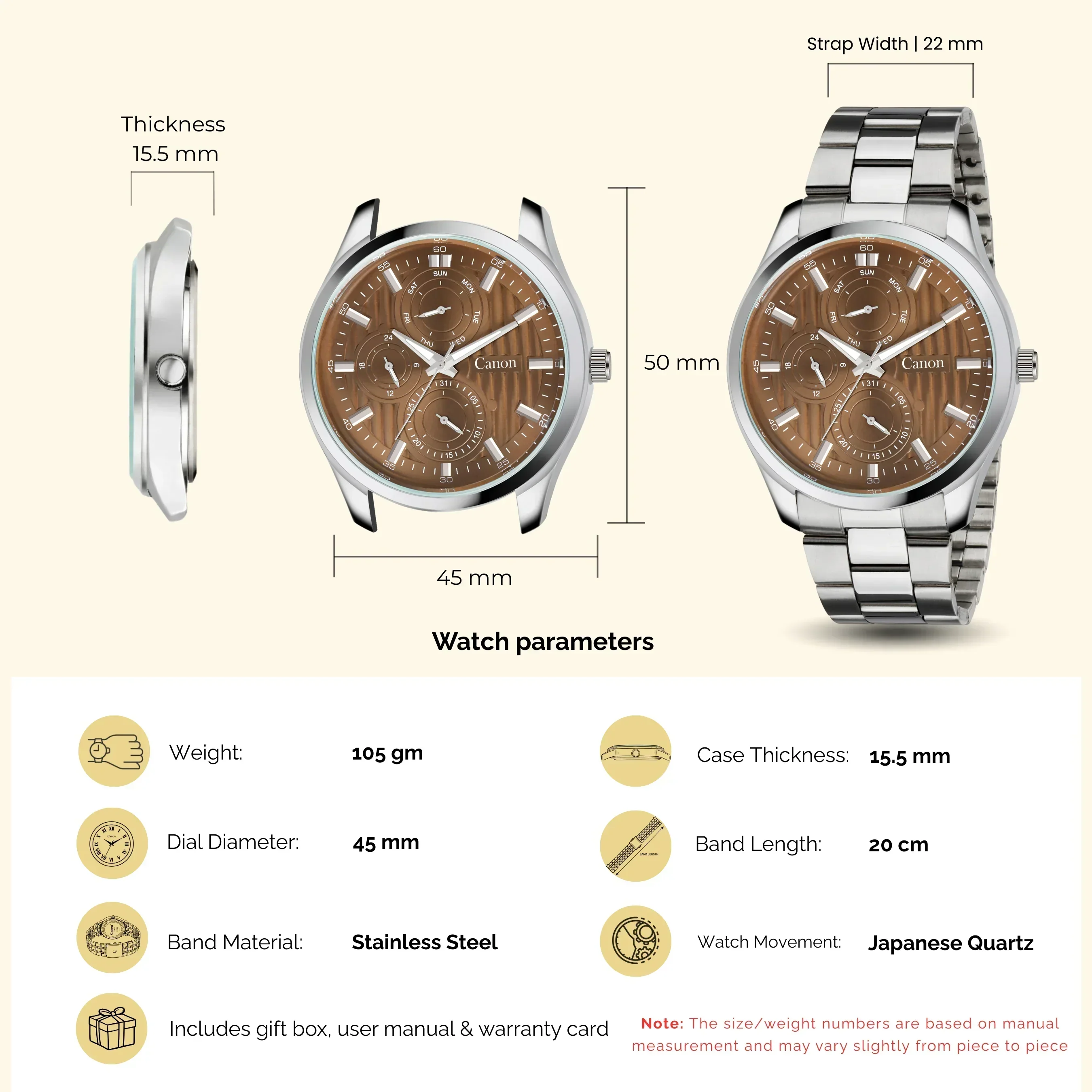 Dominion Series Brown Dial Men's Watch - 466 - Image 6