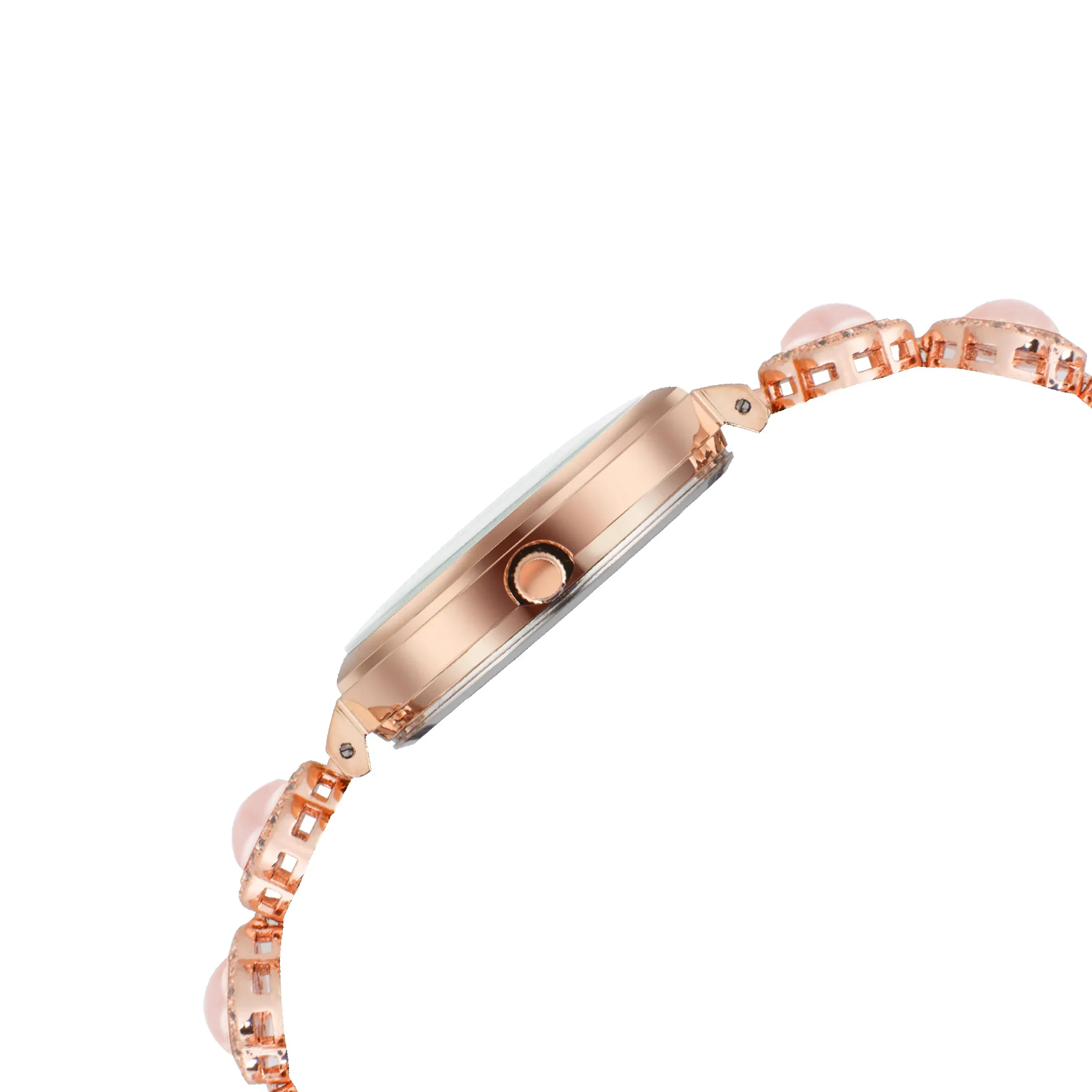 Serenite Rose Gold Pink Dial Watch for Women with Crystal Halo Bracelet 493 - Image 7