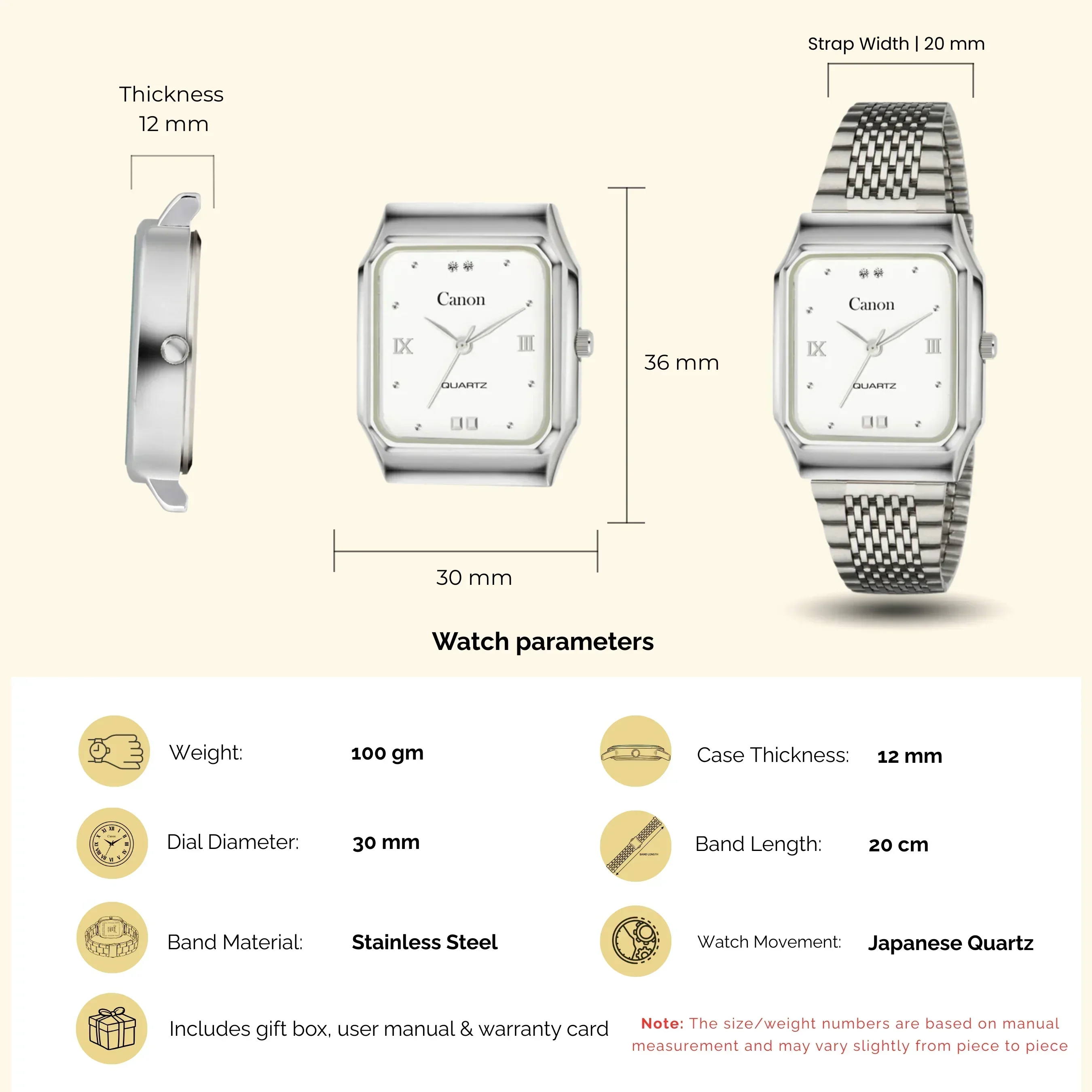 Men's Silver Vintage Square Watch CN-456 - Image 8