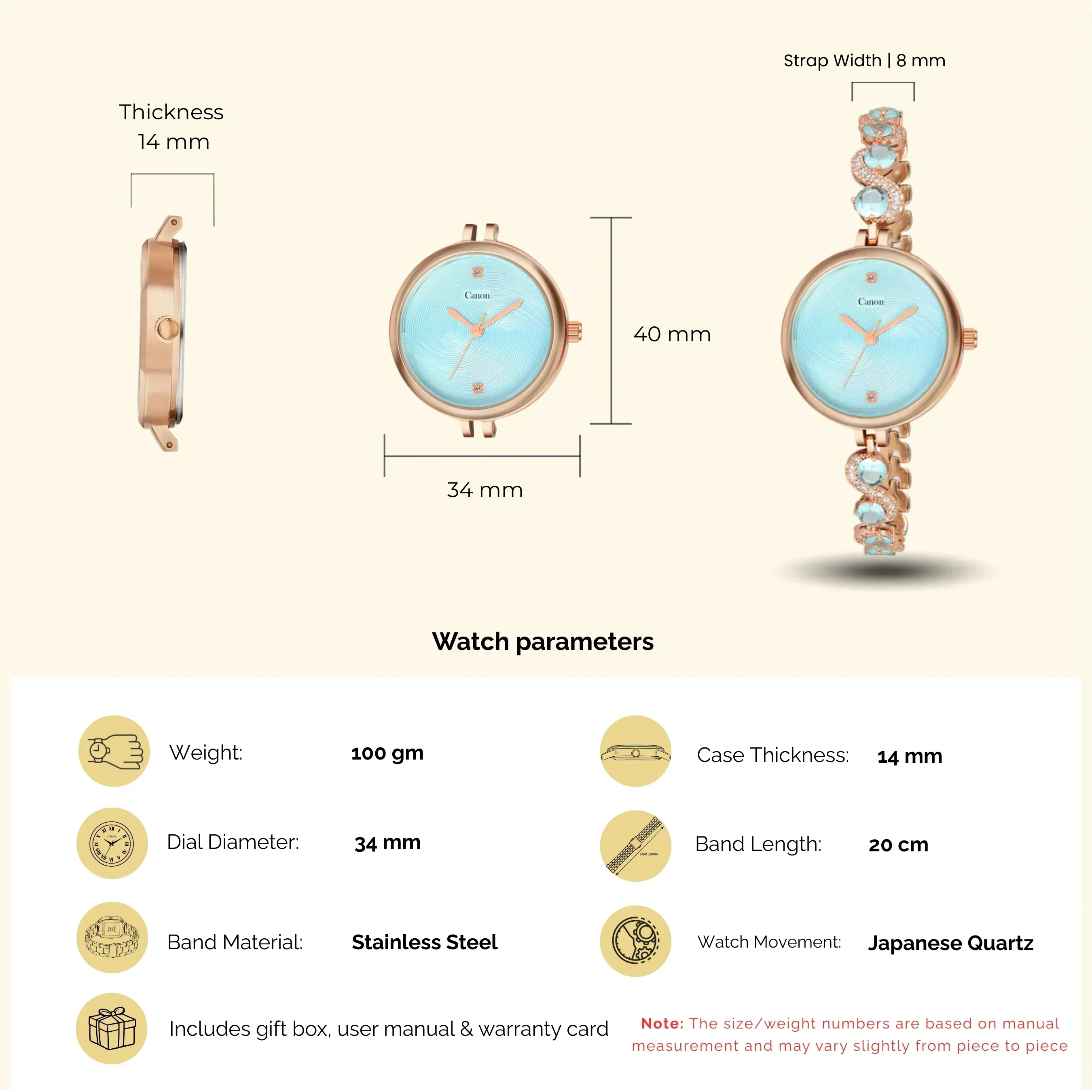 Serenite Rose Gold Blue Women's Watch 449 - Image 4