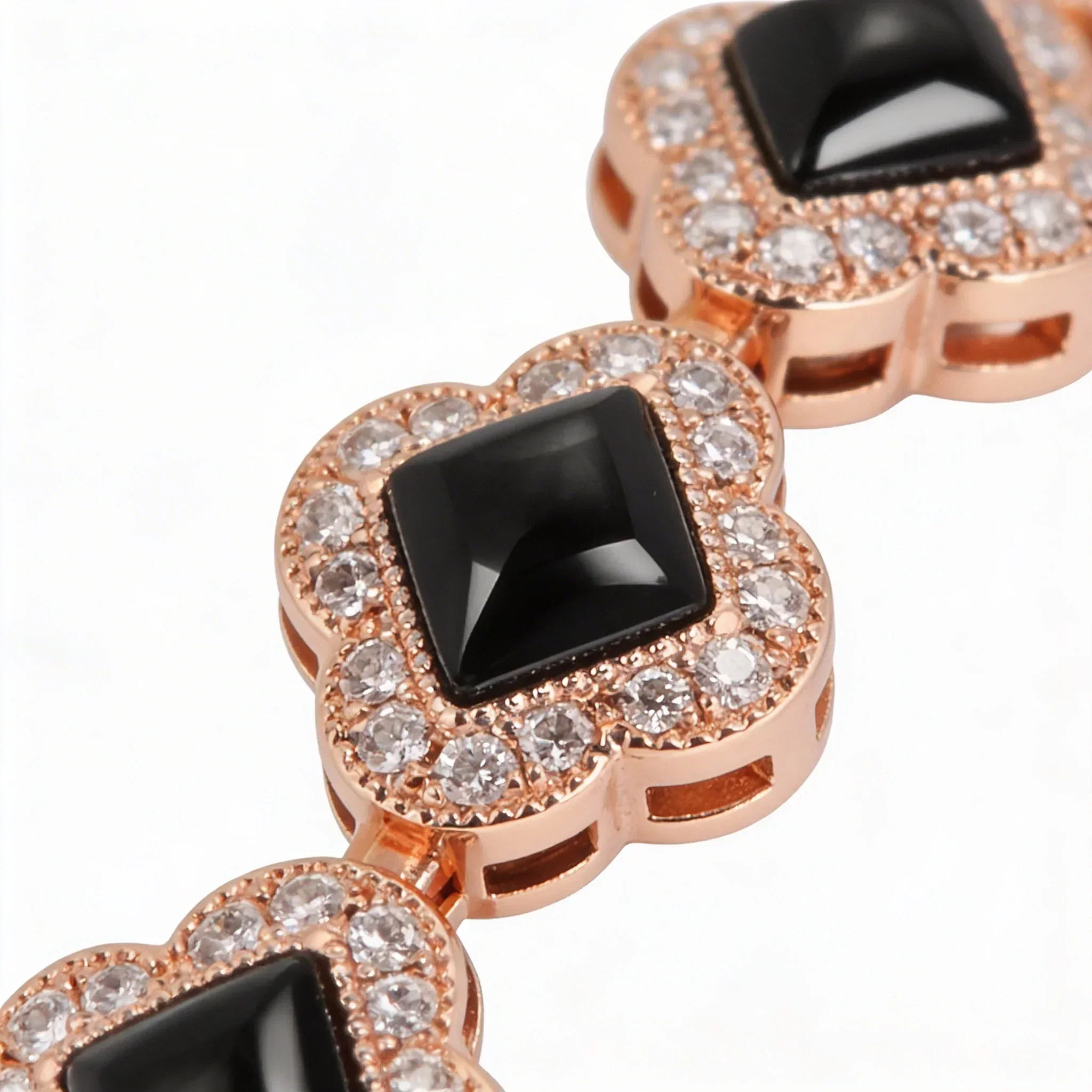 Serenite Rose Gold Black Dial Watch for Women with Crystal Jewellery Bracelet 495 - Image 13