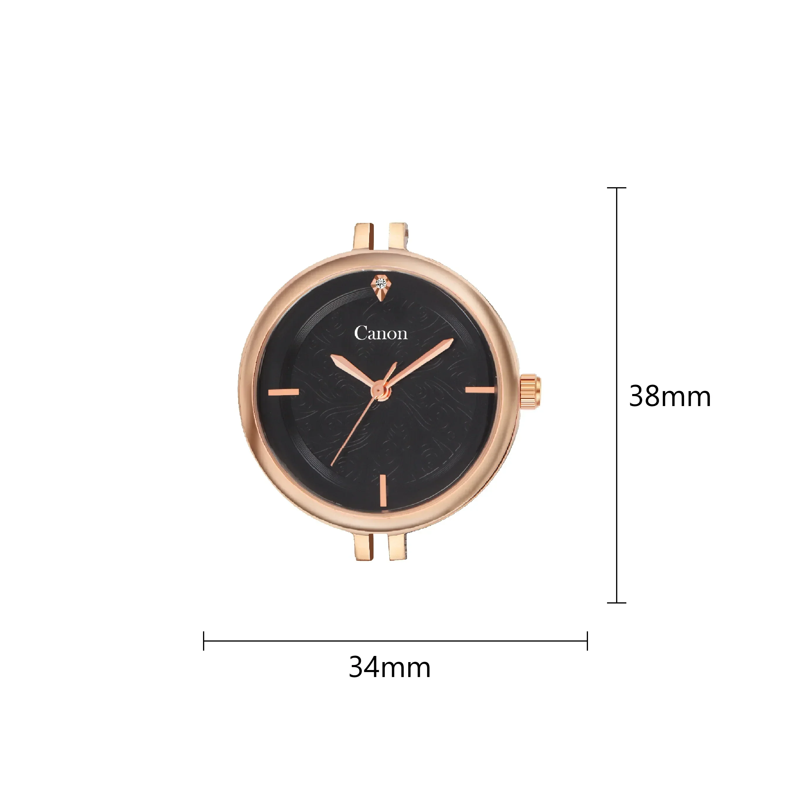 Serenite Rose Gold Black Dial Watch for Women with Crystal Jewellery Bracelet 495 - Image 7