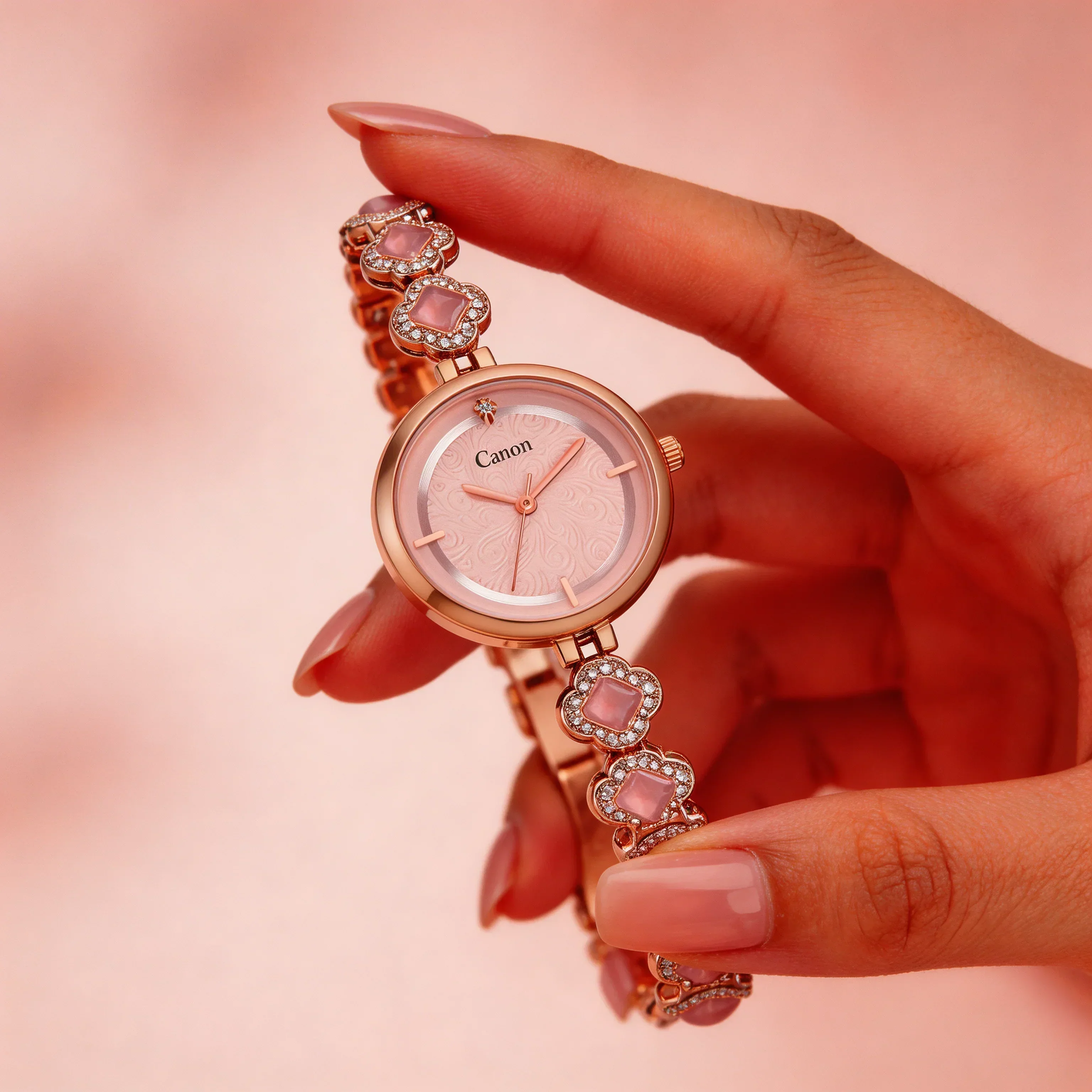 Serenite Rose Gold Blush Pink Watch for Women | Jewellery Bracelet 496 - Image 5