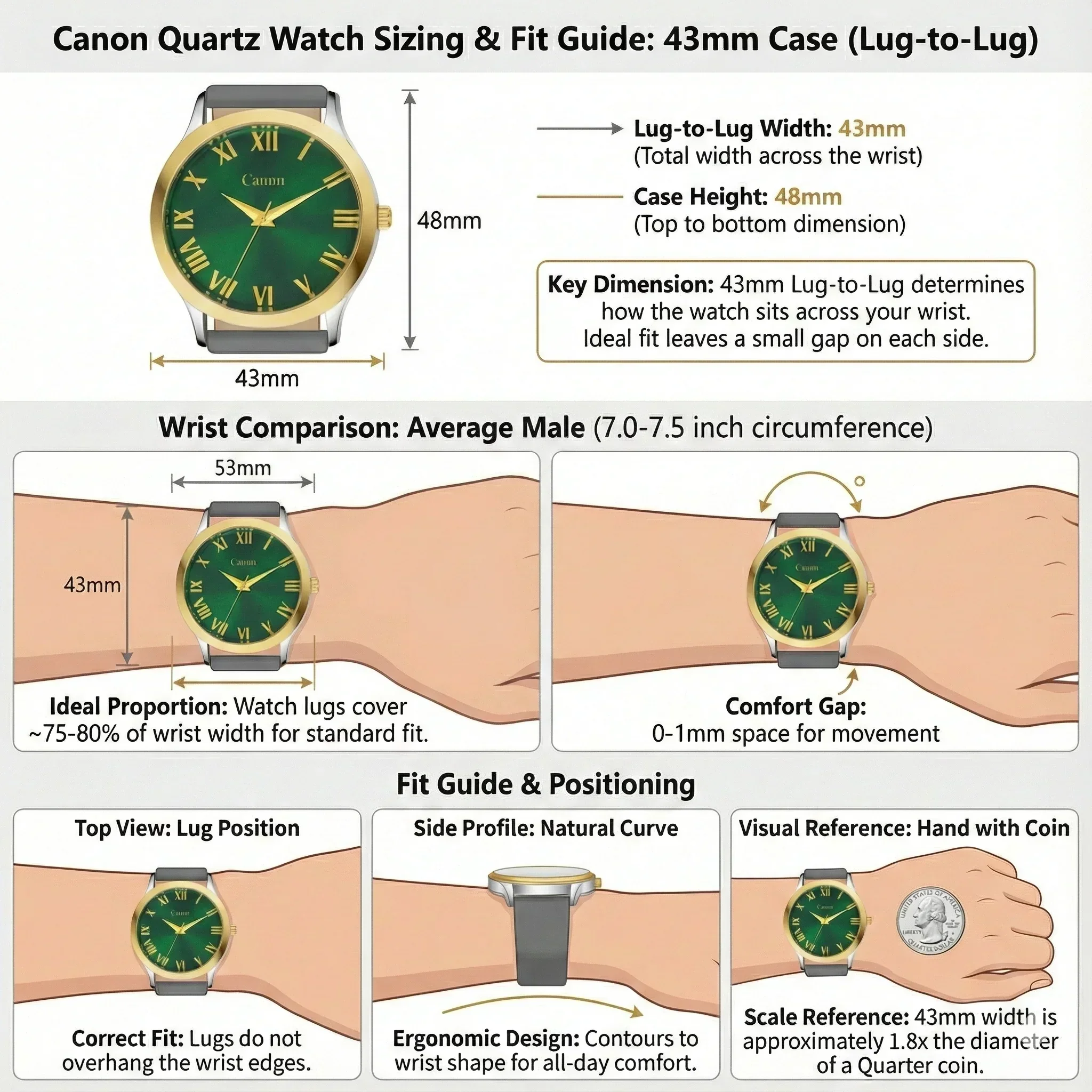 Canon Quartz Roman Dial Watch CN-297 - Image 12