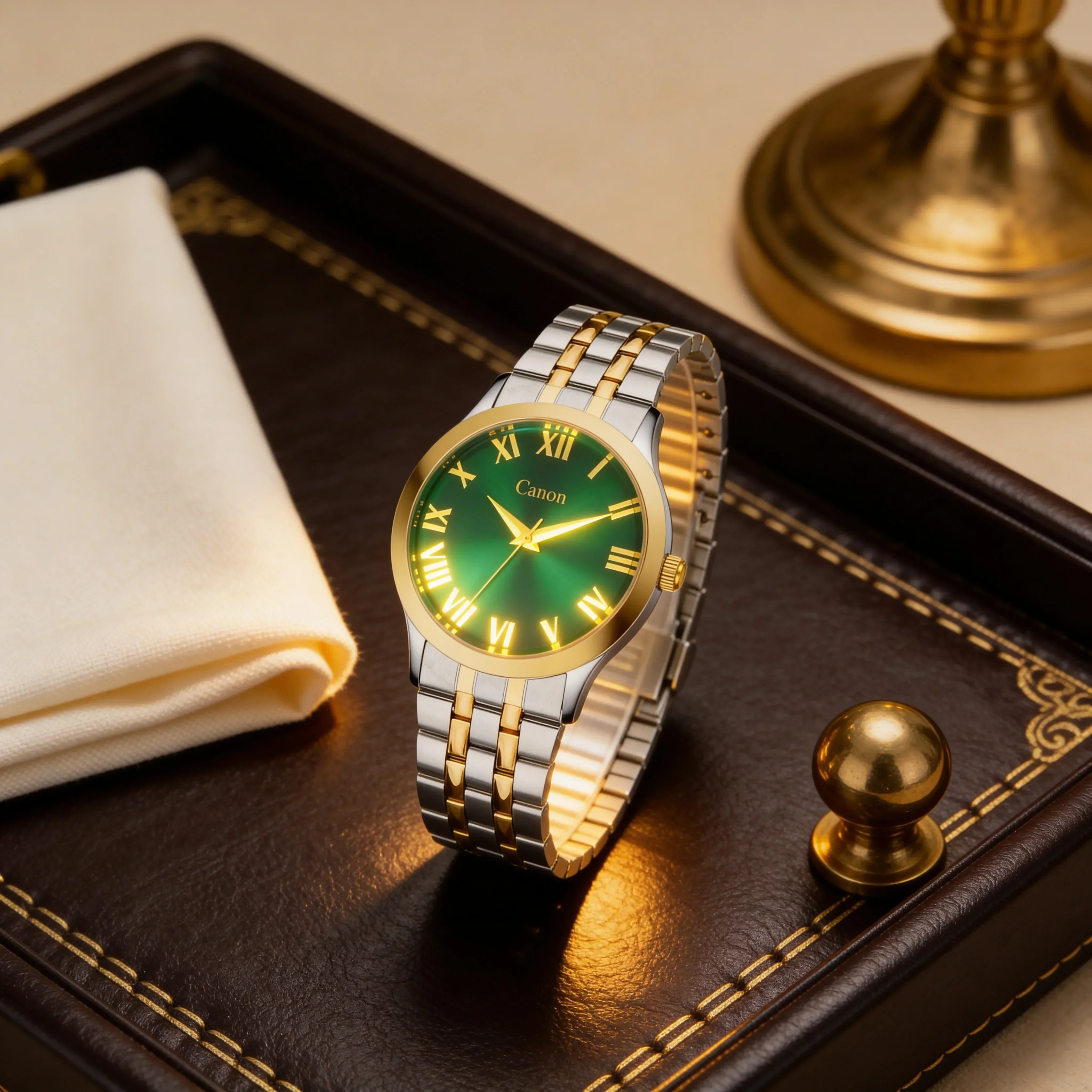 Luxury Vastu Watch - Dual Tone Green Dial CN-457 - Image 5