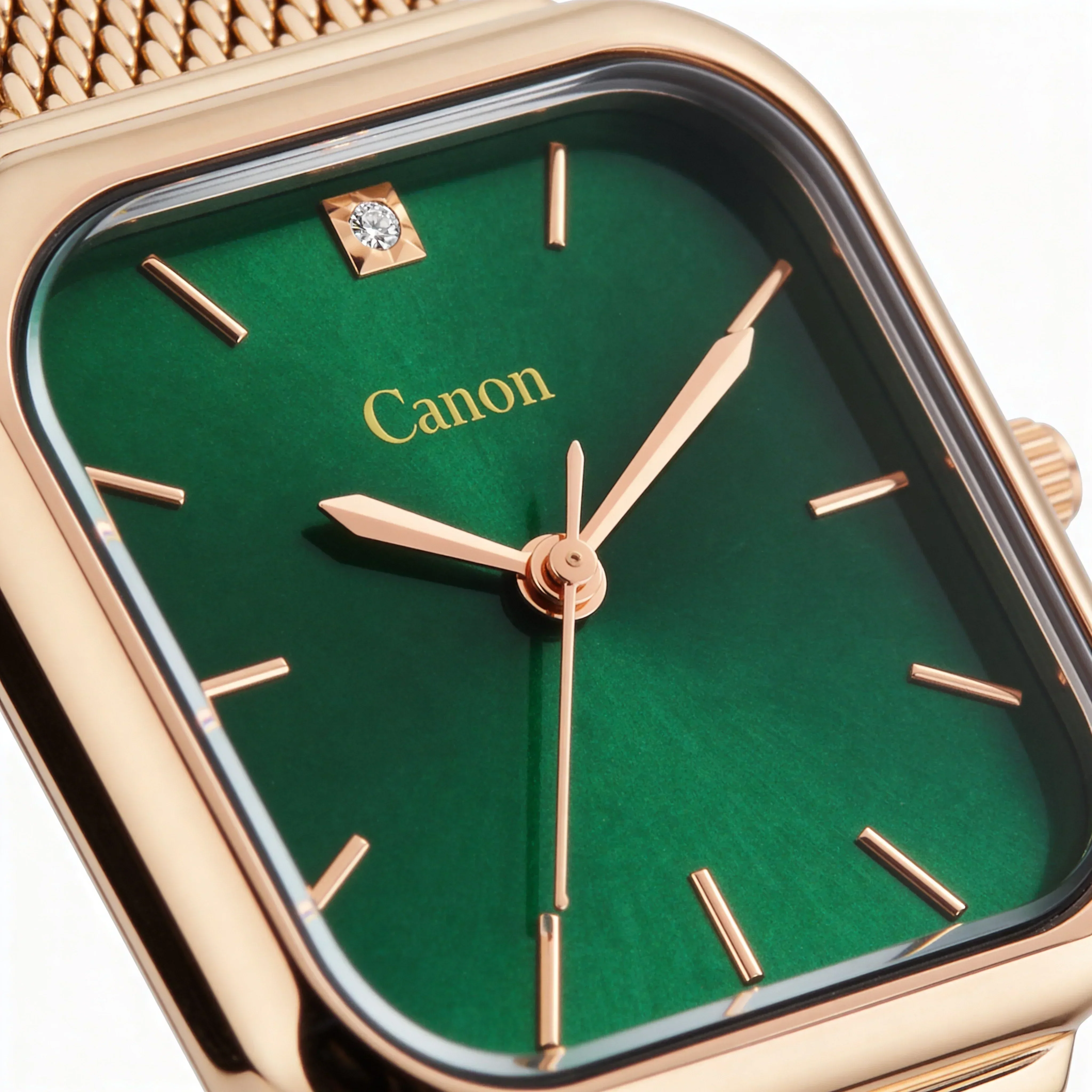 Women’s Emerald Green Square Vintage Watch CN-454 - Image 5
