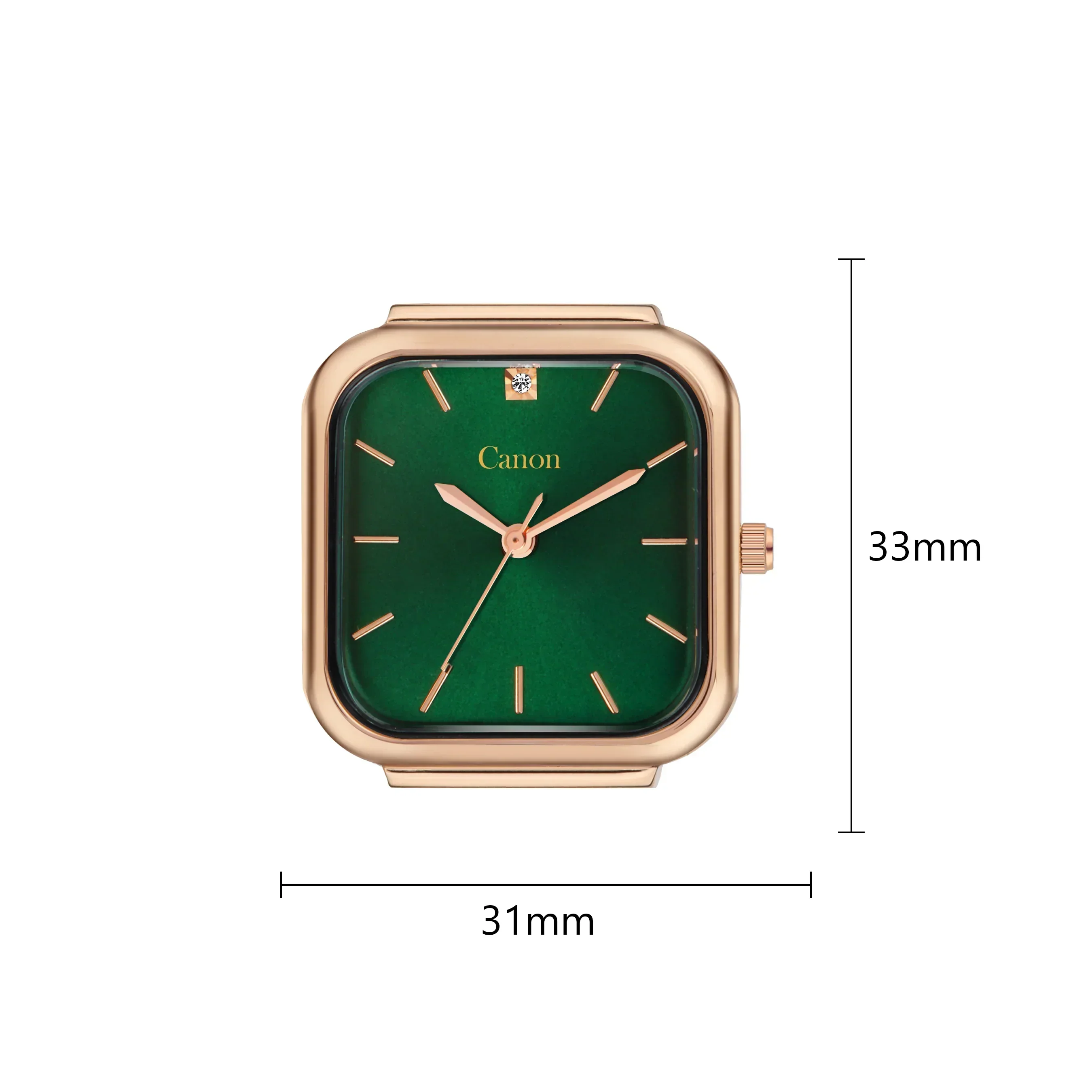 Women’s Emerald Green Square Vintage Watch CN-454 - Image 6