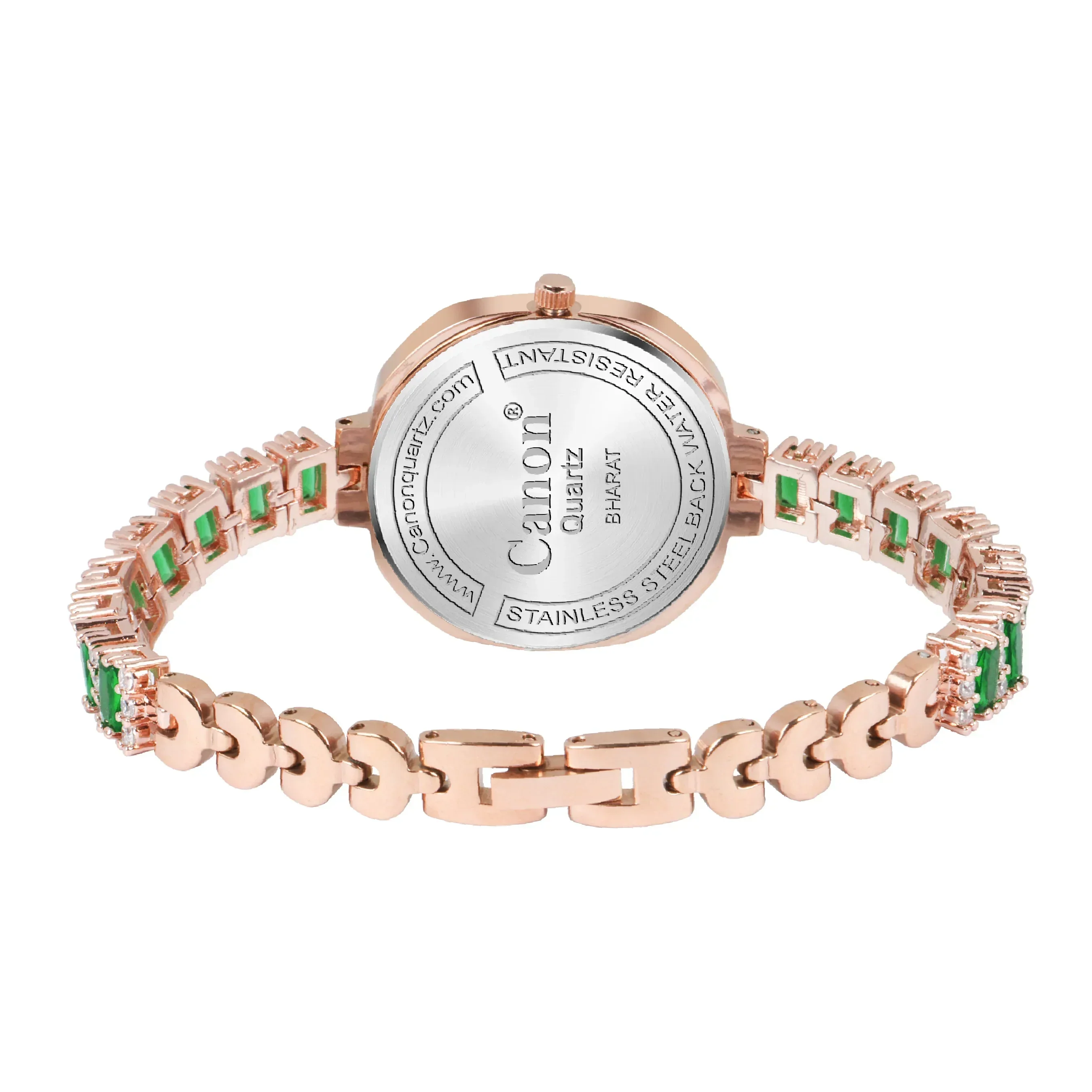 Serenite Pearl White Dial & Emerald Green Bracelet Rose Gold Women’s Watch 492 - Image 6