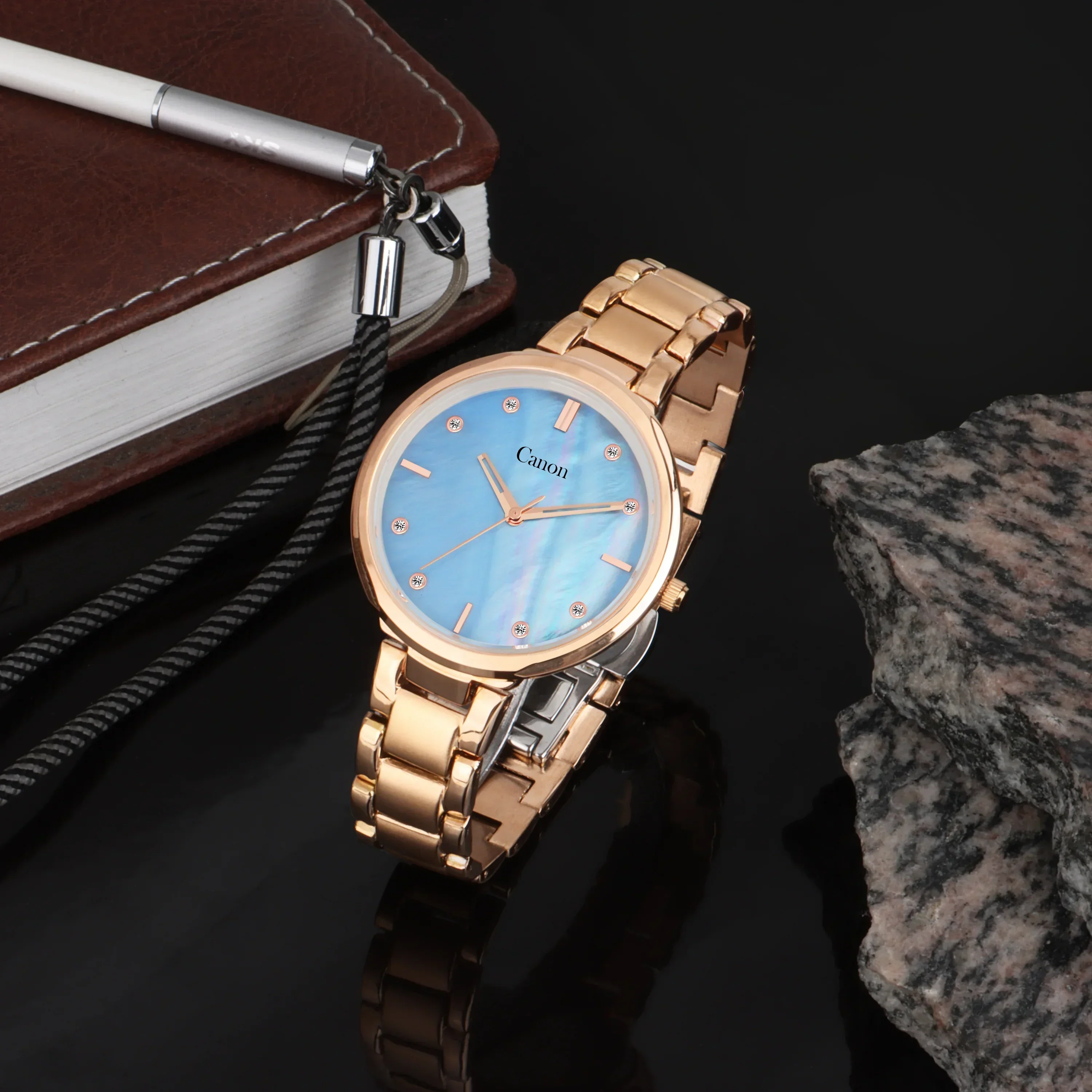 Canon Quartz Mother of Pearl Watch For Her - Sky Blue - Image 5