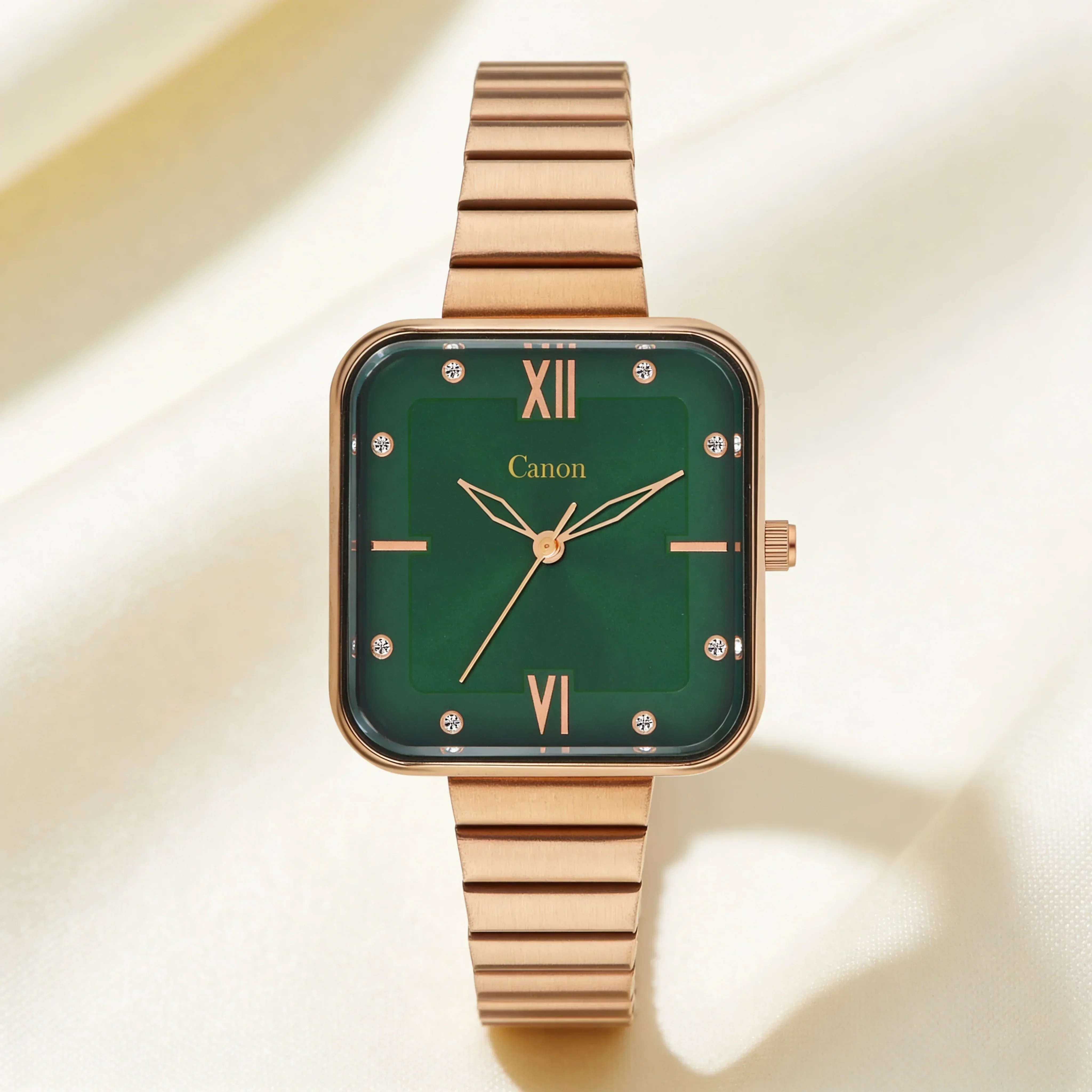 'Emerald'  Green & Rose Gold Watch For Women CN-453 - Image 4