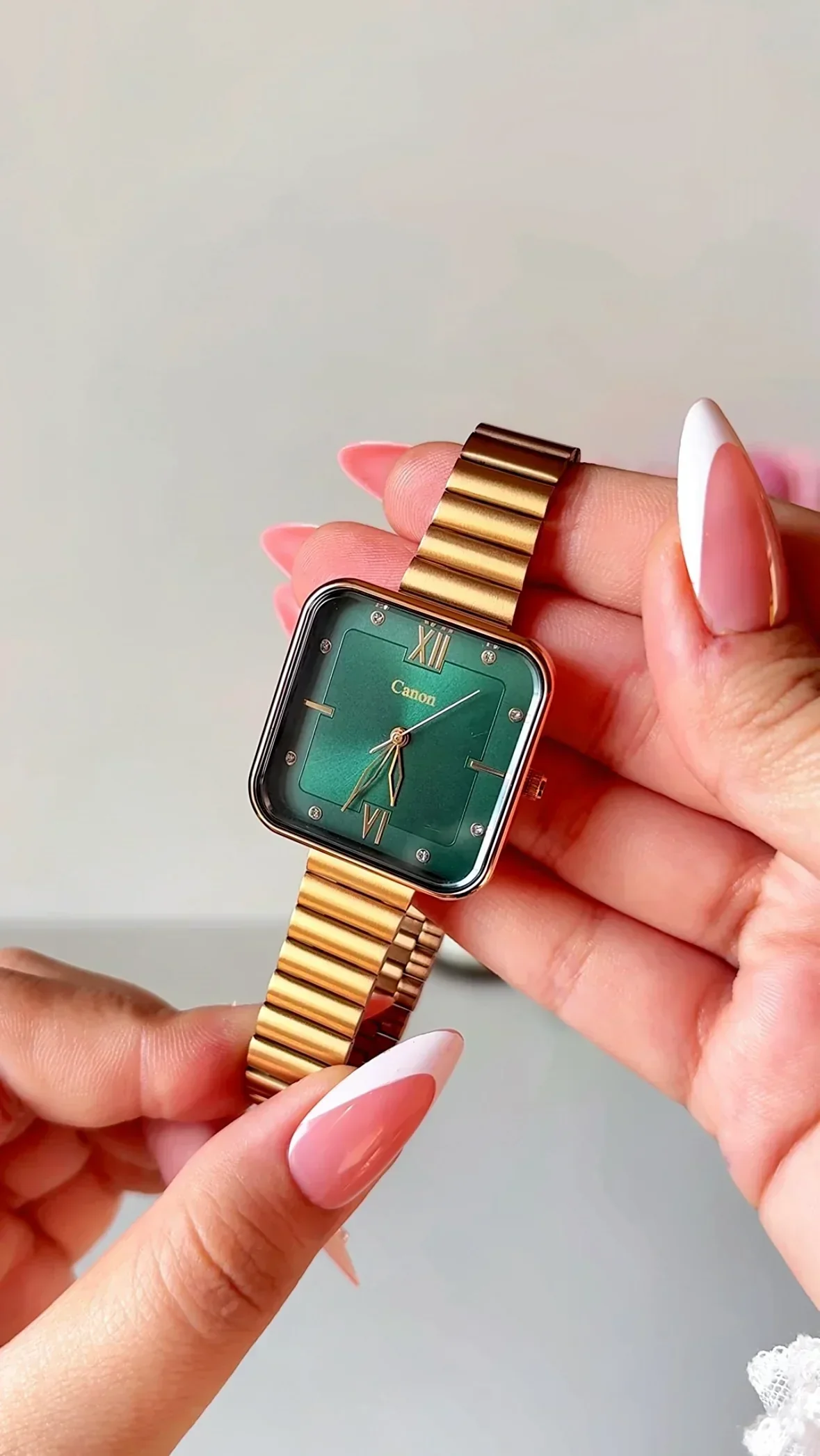 'Emerald'  Green & Rose Gold Watch For Women CN-453 - Image 7