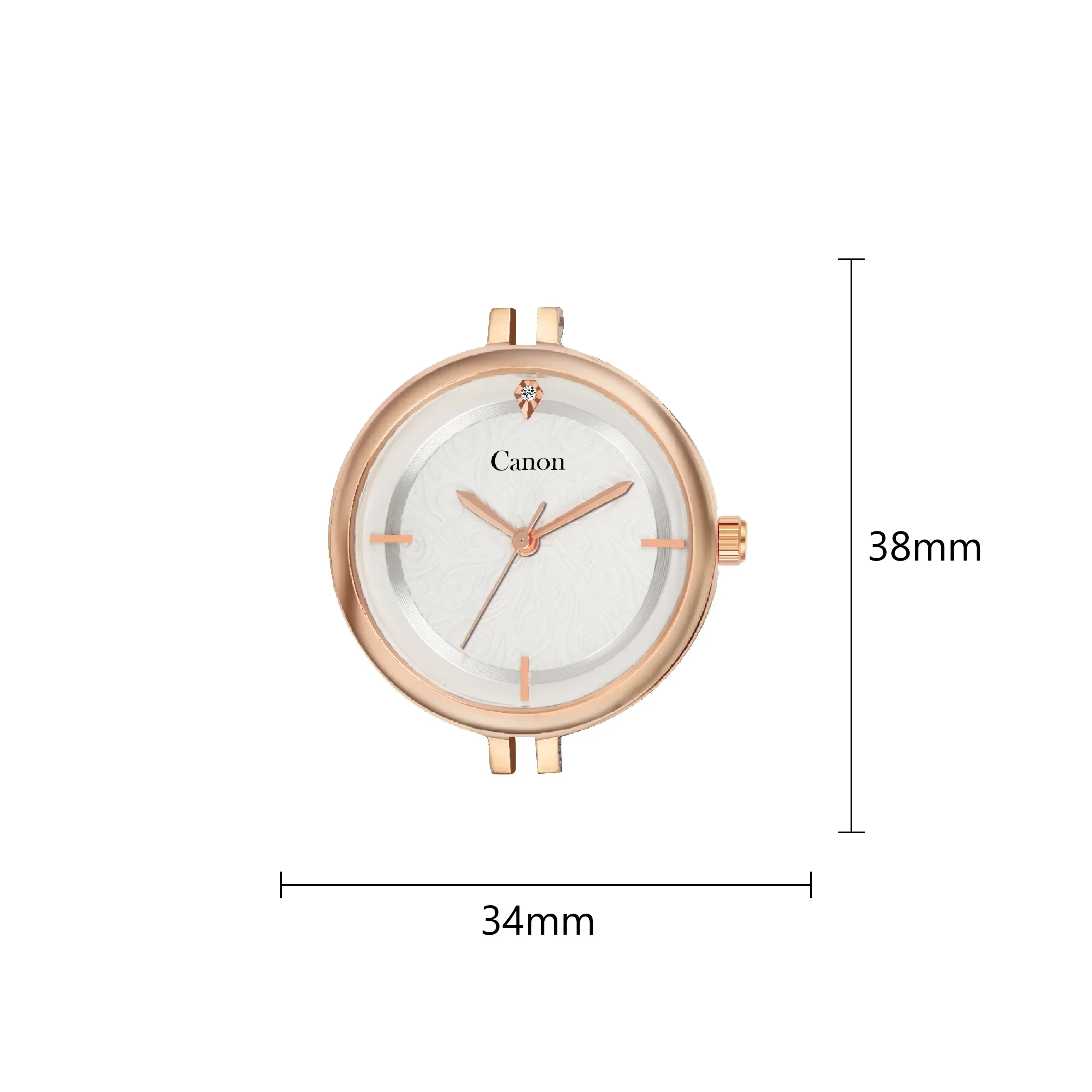 Serenite Rose Gold Pearl White Dial Women's Watch with Yellow Stone Bracelet 497 - Image 8
