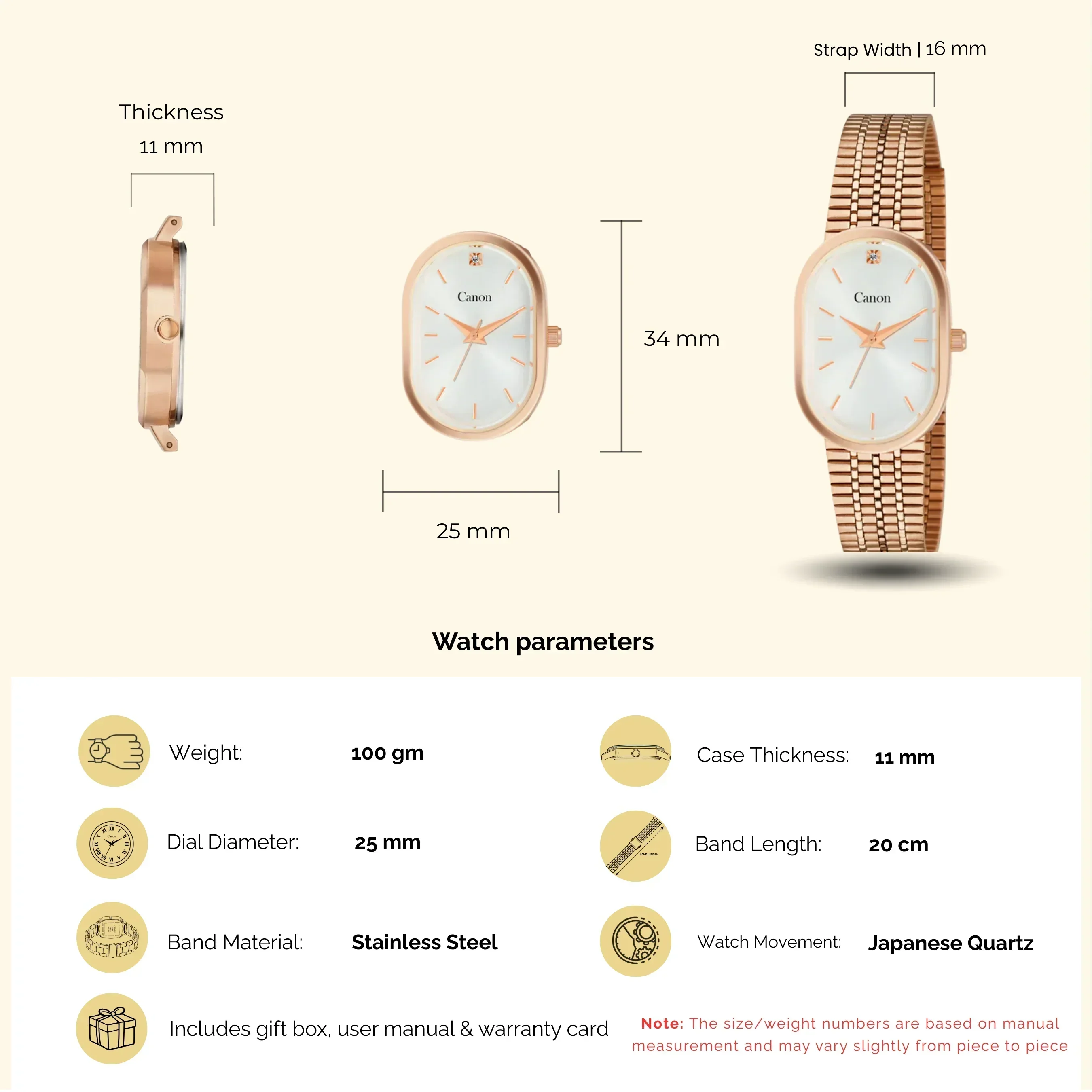 Canon Quartz Serenite Watch For Women CN-484 - Image 7